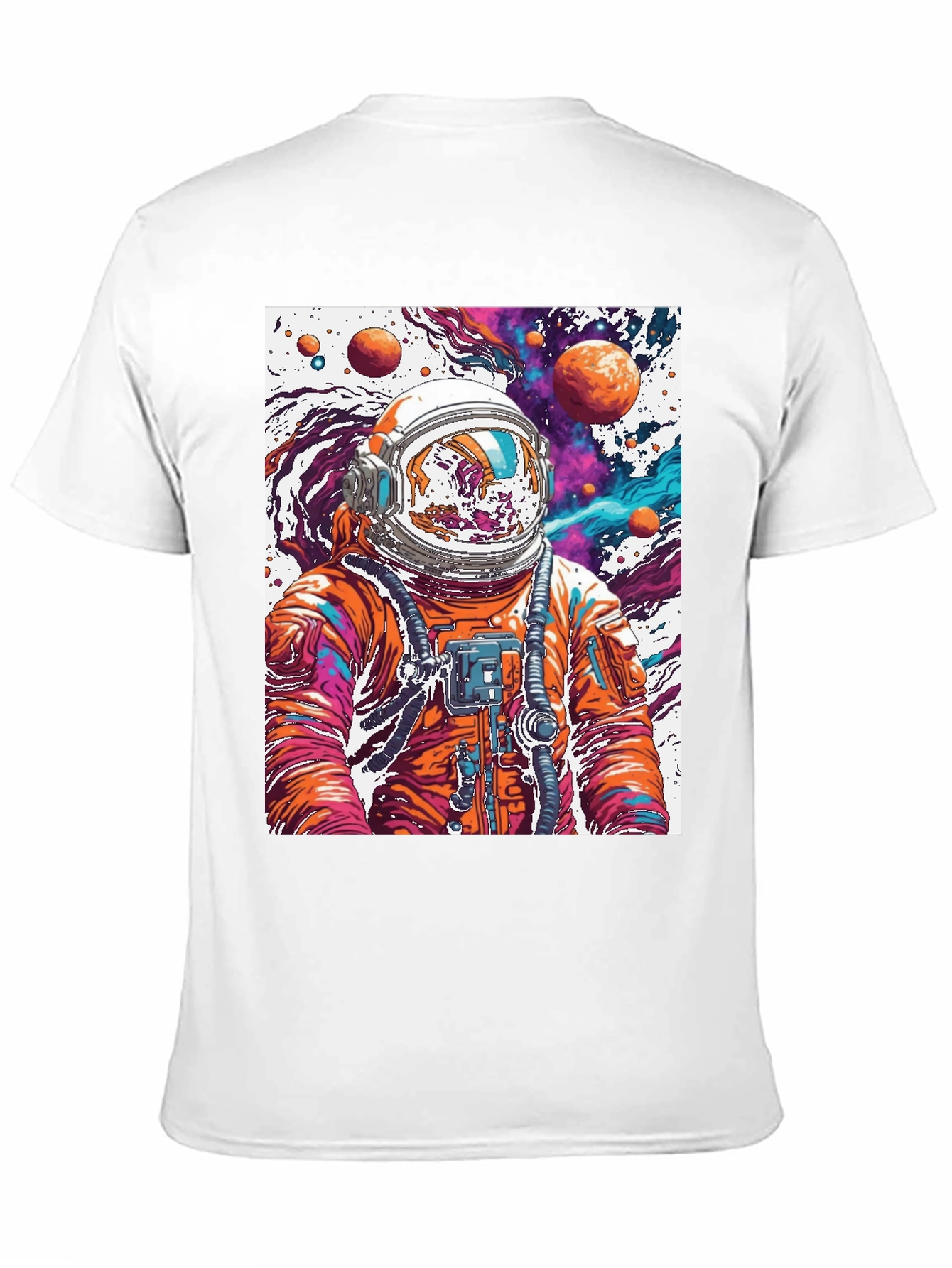 Black Astronaut Galaxy Black T-Shirt view 11