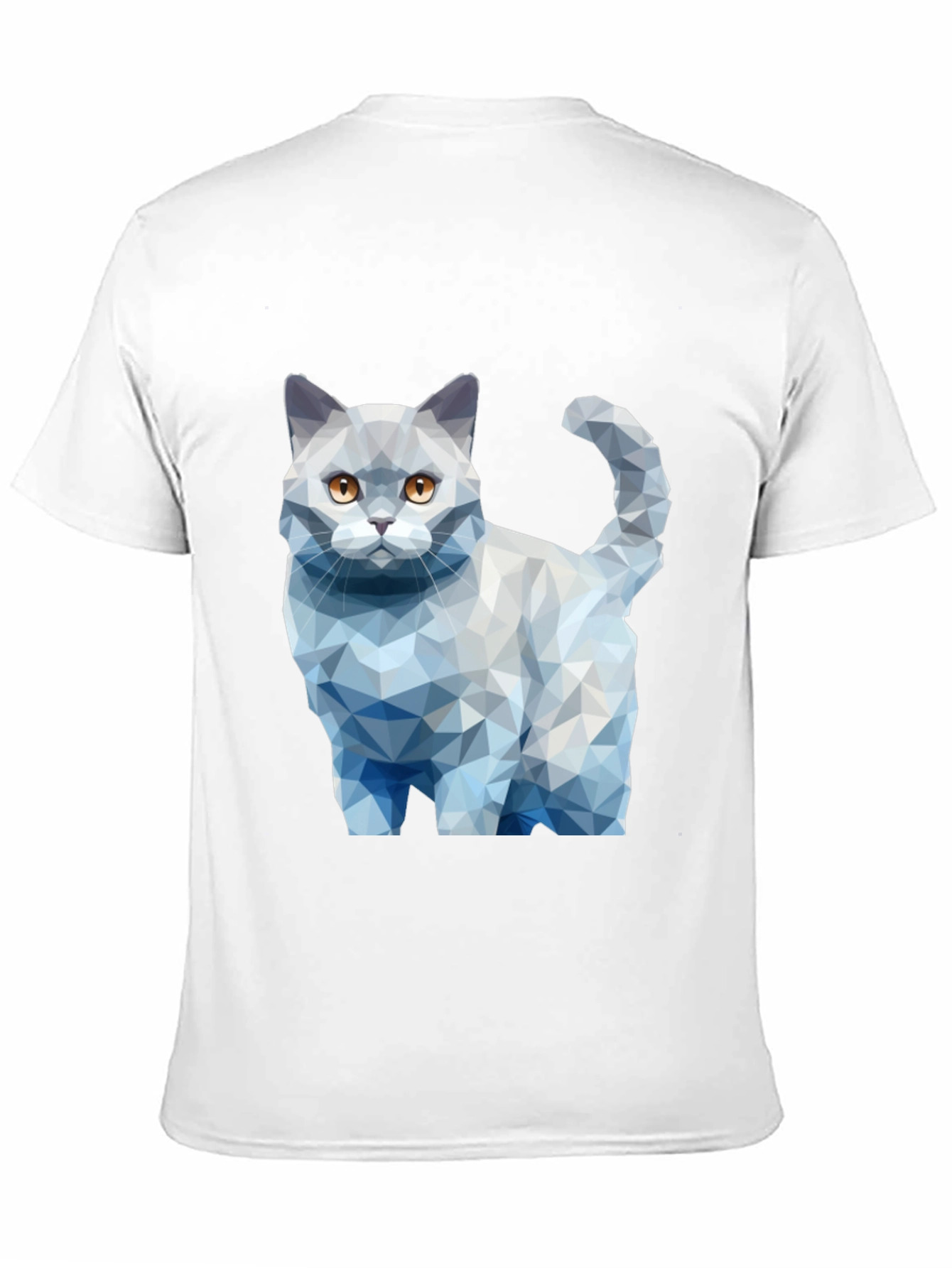 Black Geometric Cat Print Black T-Shirt view 11