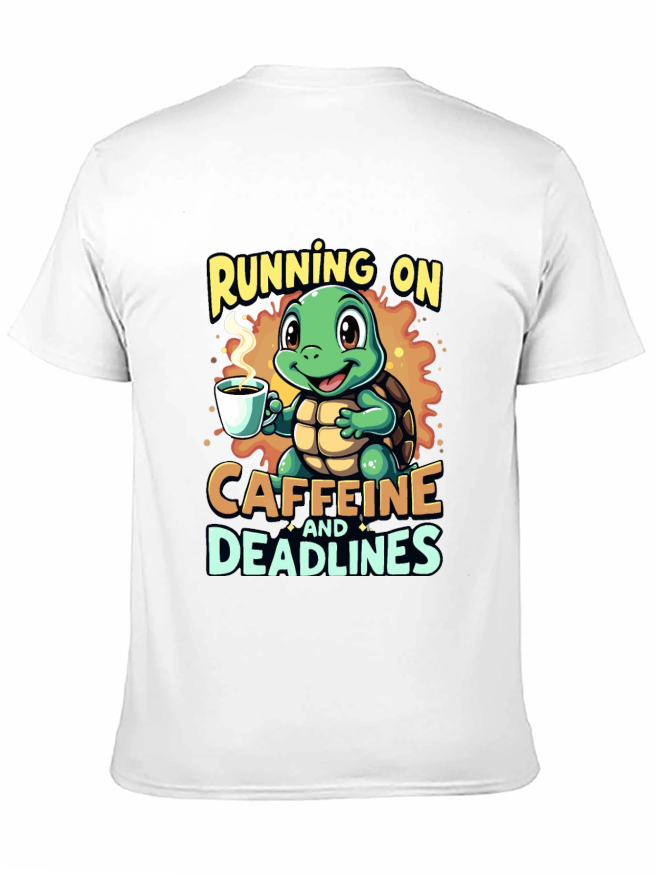 Black Caffeine Turtle T-Shirt - Running on Deadlines view 11