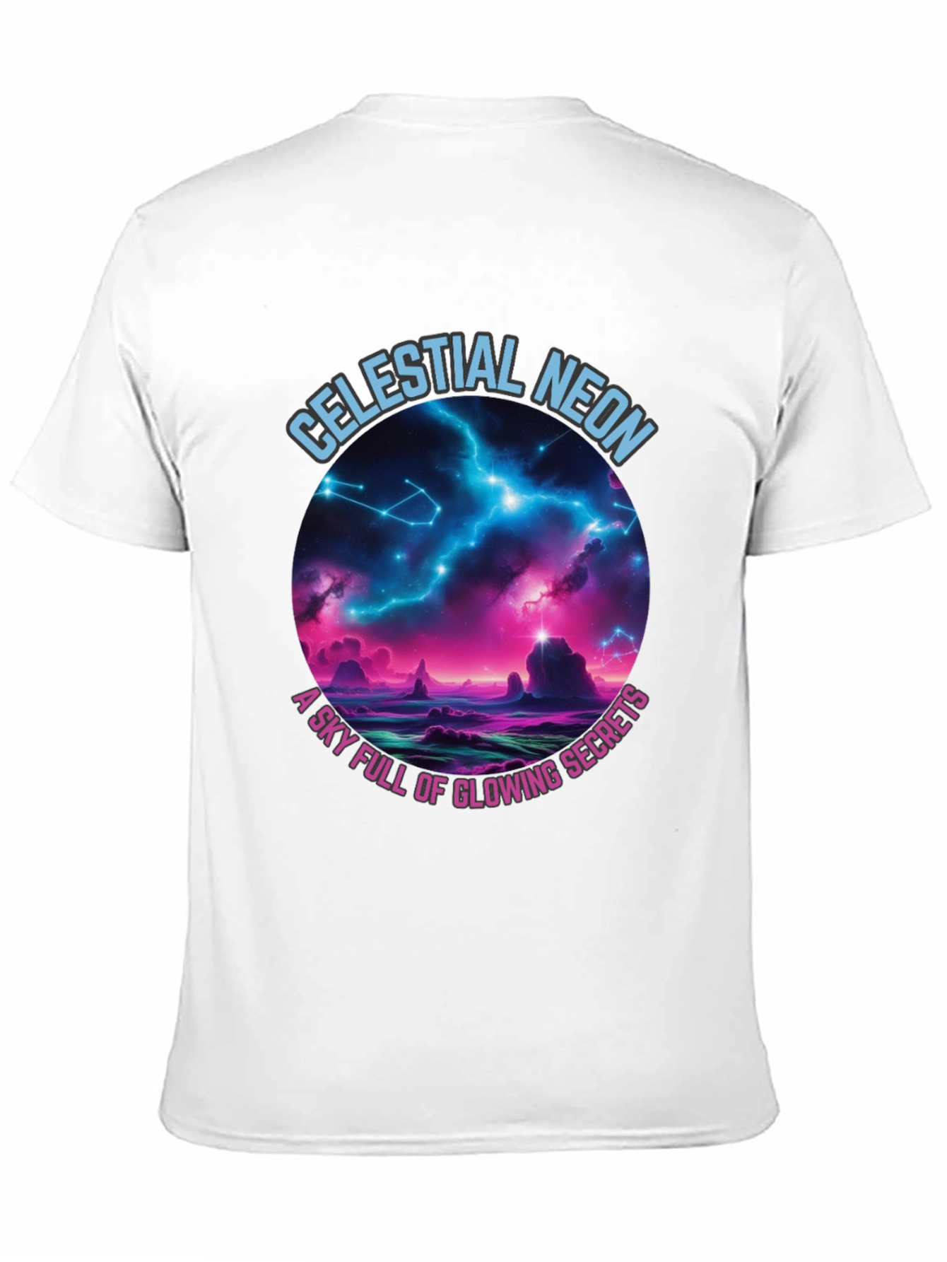 Black Celestial Neon Graphic T-Shirt view 11
