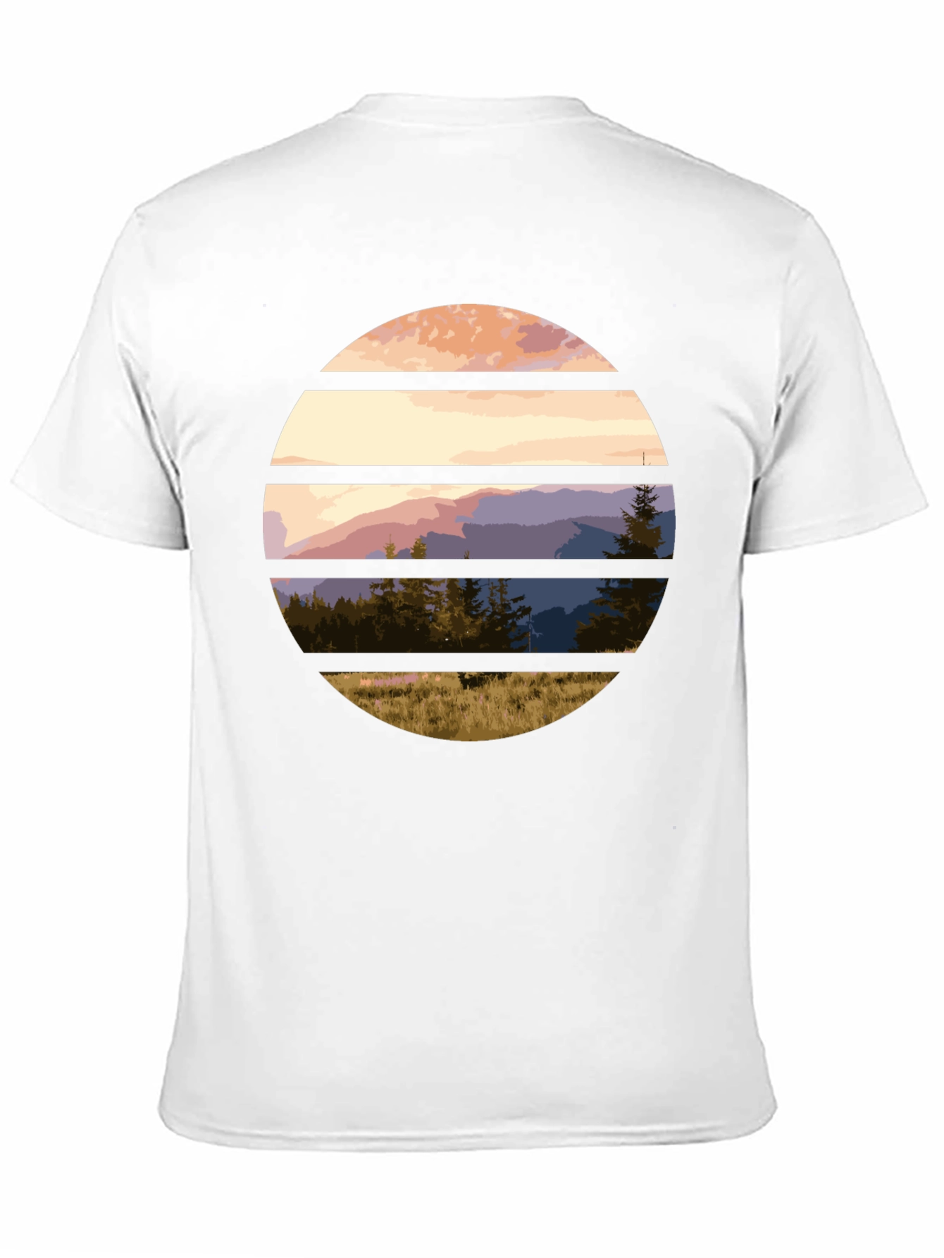 Black Scenic Mountain Sunset Graphic Tee view 11