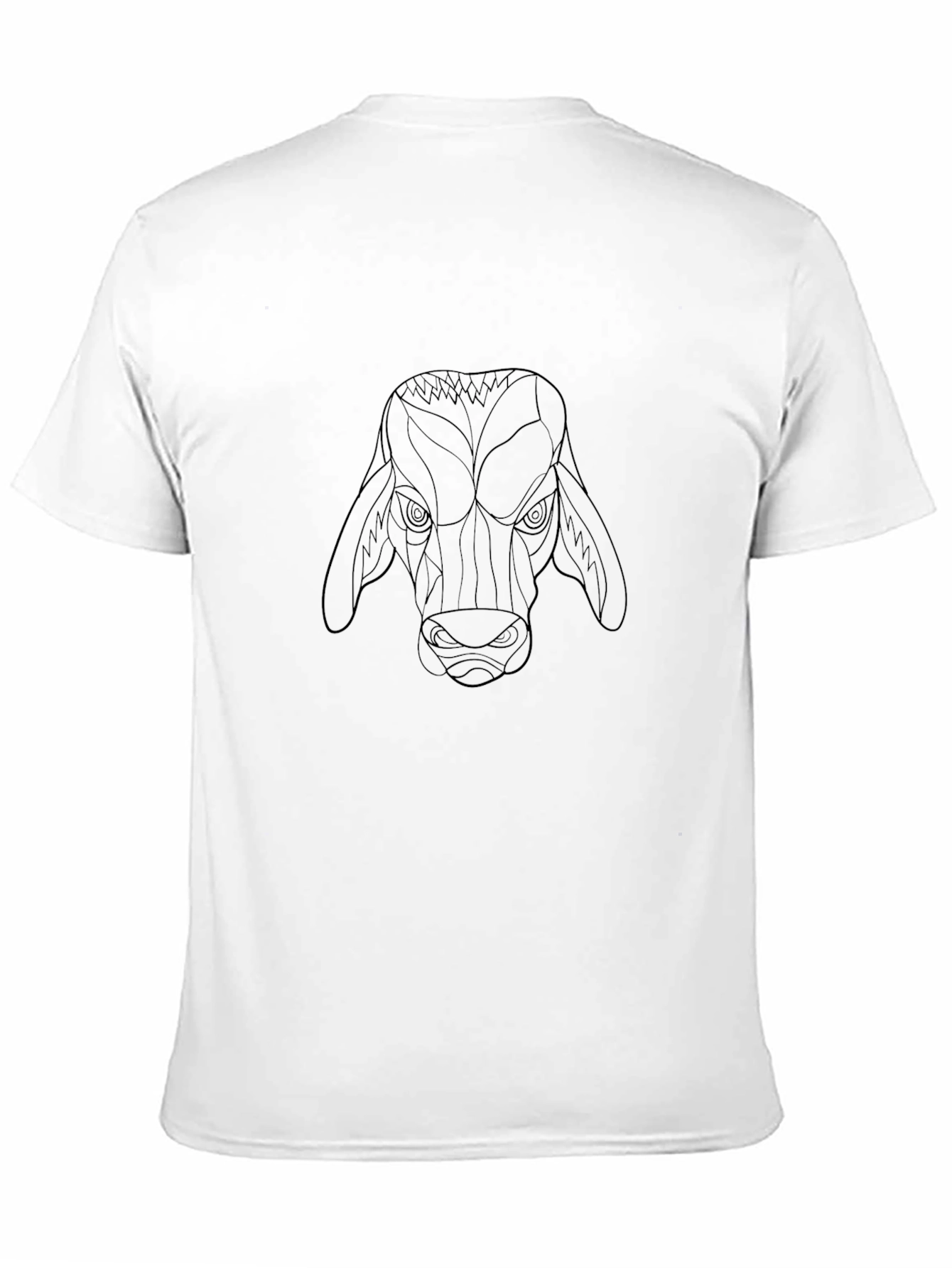 Black Bull Head Graphic Tee - Modern Line Art T-Shirt view 11