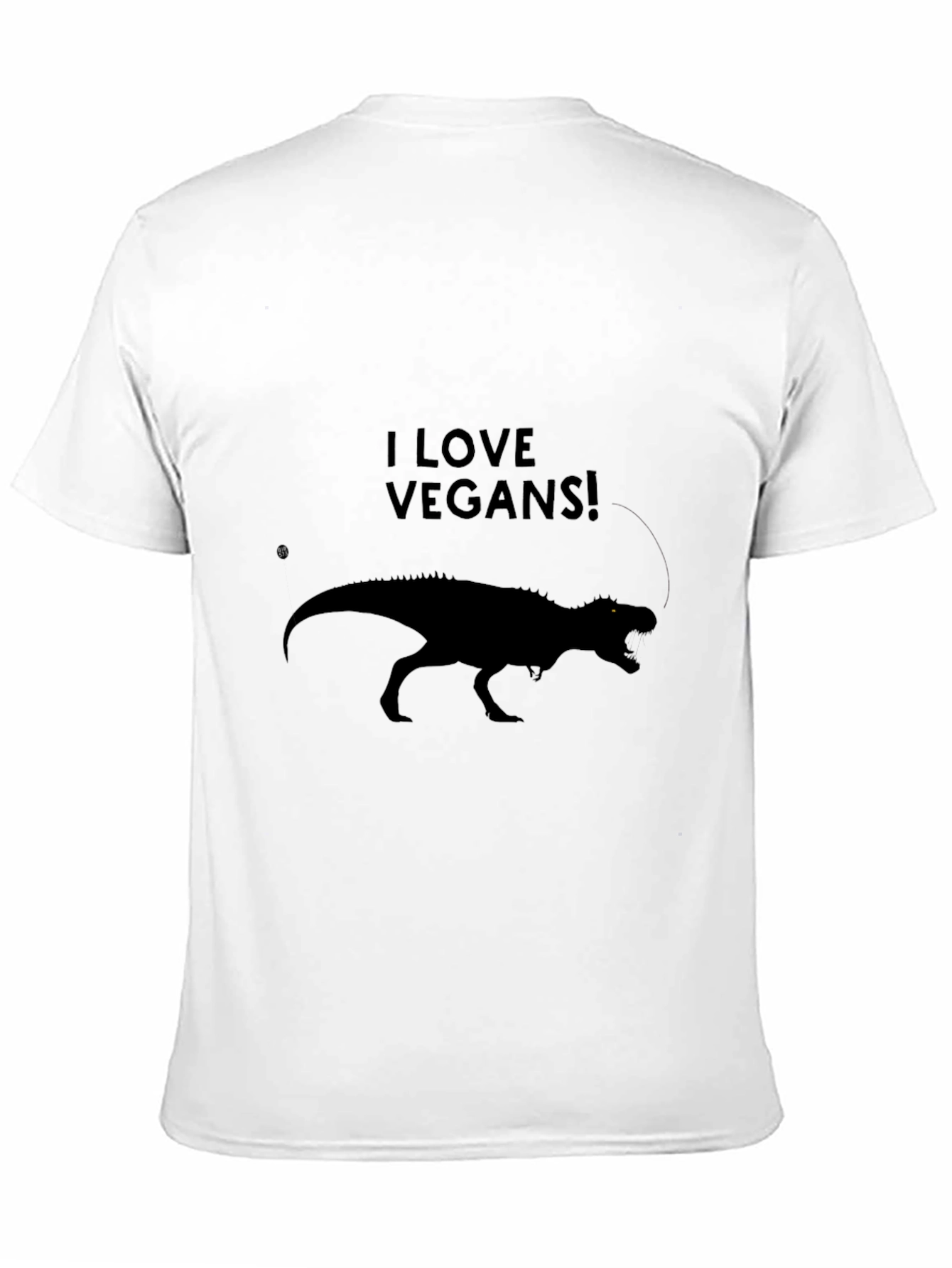 Black I Love Vegans! Dinosaur T-Shirt view 11