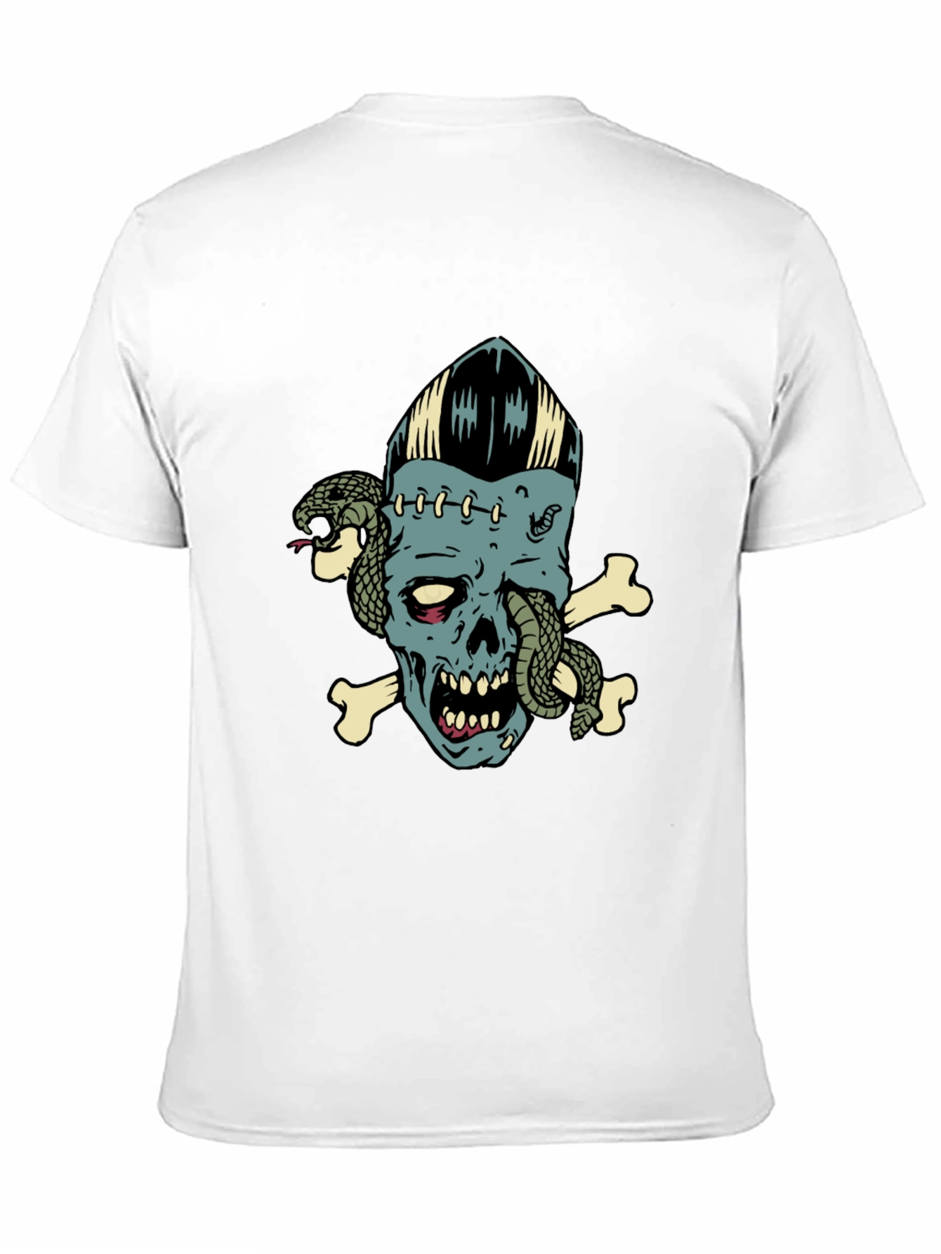 Black Skull & Snake Graphic Tee - Men's Black T-Shirt view 11