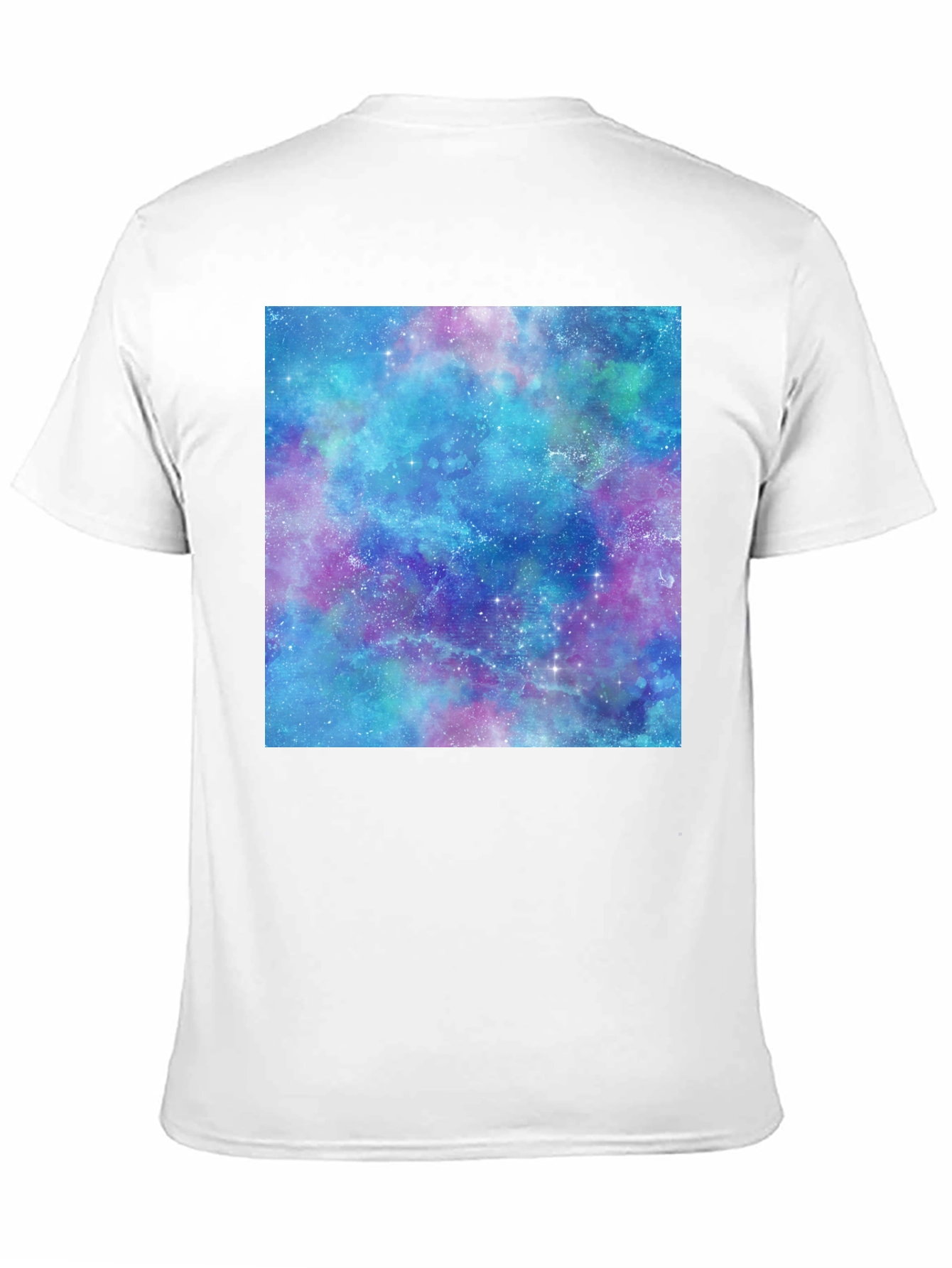 Black Galaxy Print T-Shirt - Black Cotton Casual Tee view 11
