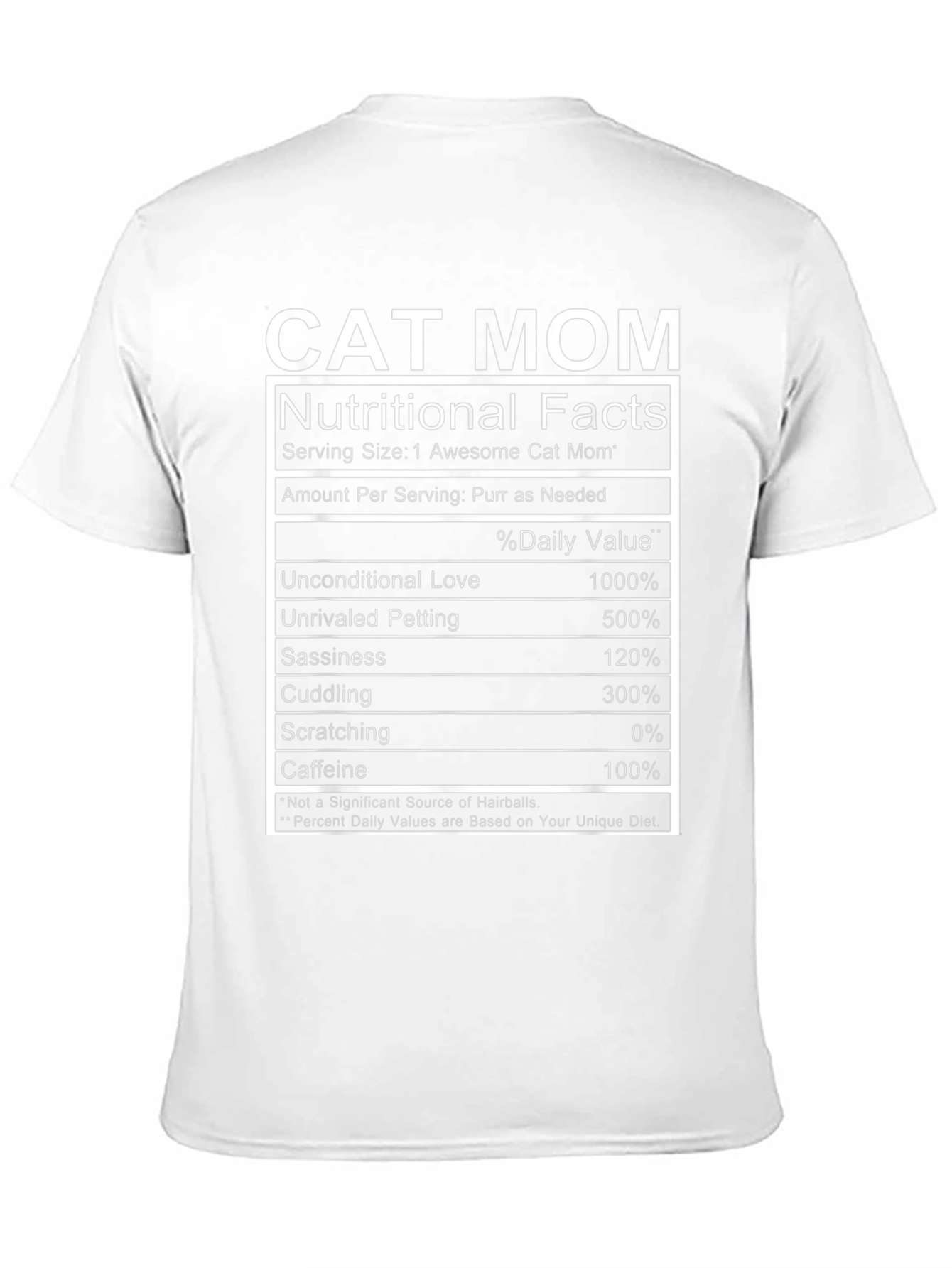 Black Cat Mom Nutritional Facts Funny T-Shirt view 11