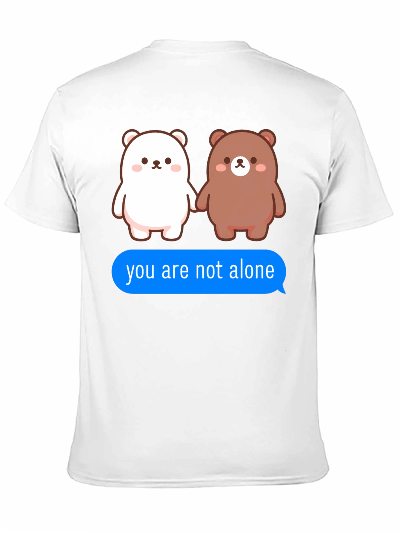 Black Cute Bears T-Shirt - You Are Not Alone Design view 11