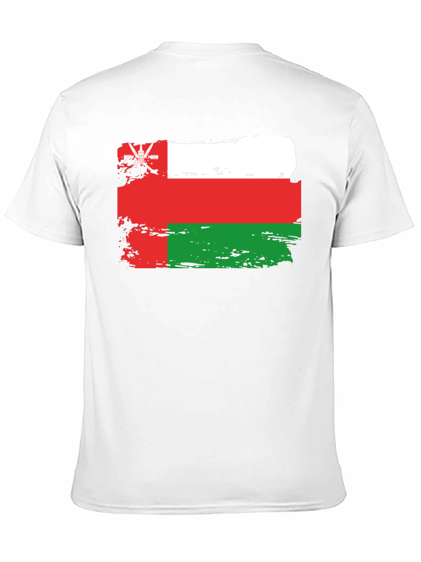 Black Oman Flag T-Shirt: Distressed Style Tee view 11