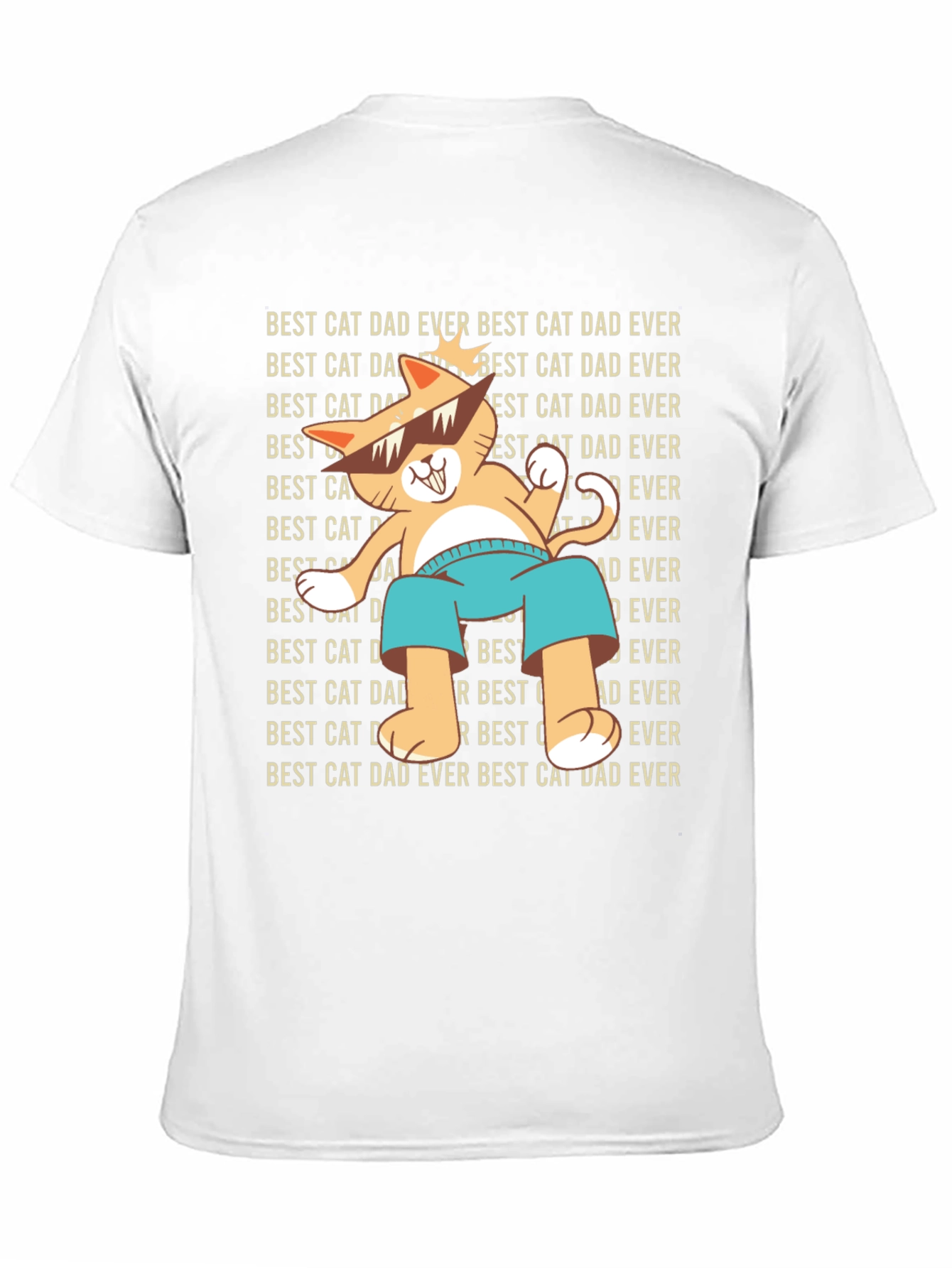 Black Best Cat Dad Ever T-Shirt - Cool Cat Design view 11