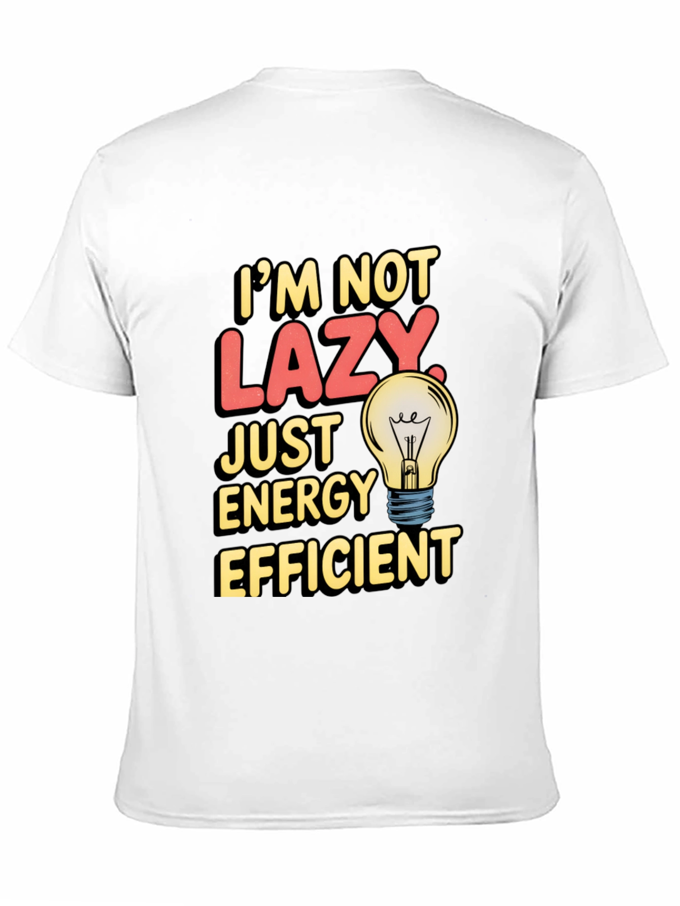 Black Funny Energy Efficient T-Shirt view 11