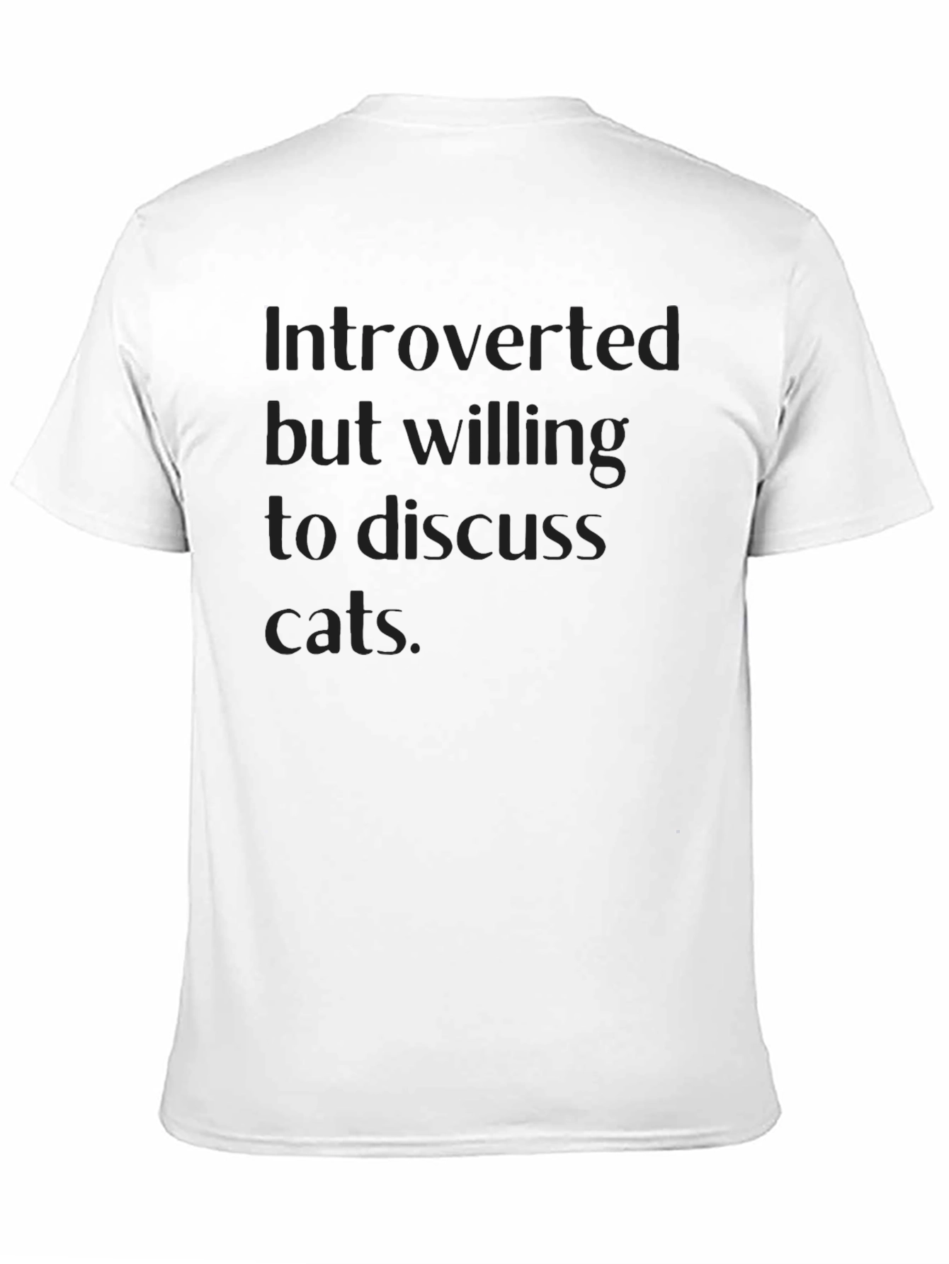 Black Introverted Cat Lover Black T-Shirt view 11