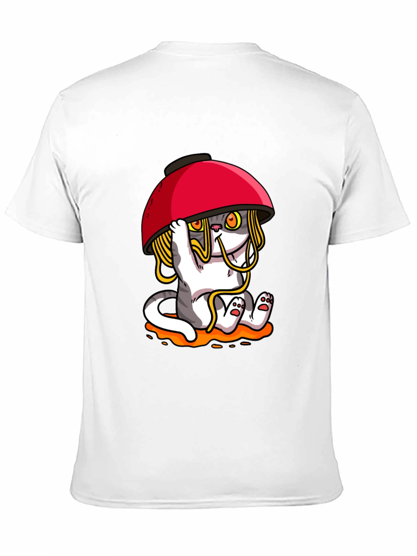 Black Noodle Cat T-Shirt - Ramen Bowl Funny Graphic Tee view 11
