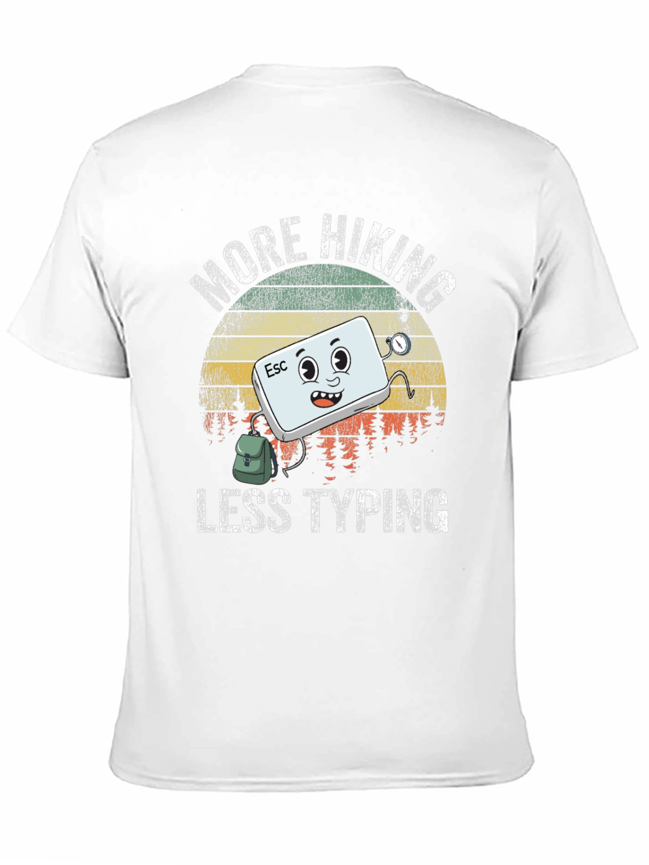 Black More Hiking Less Typing Graphic T-Shirt view 11