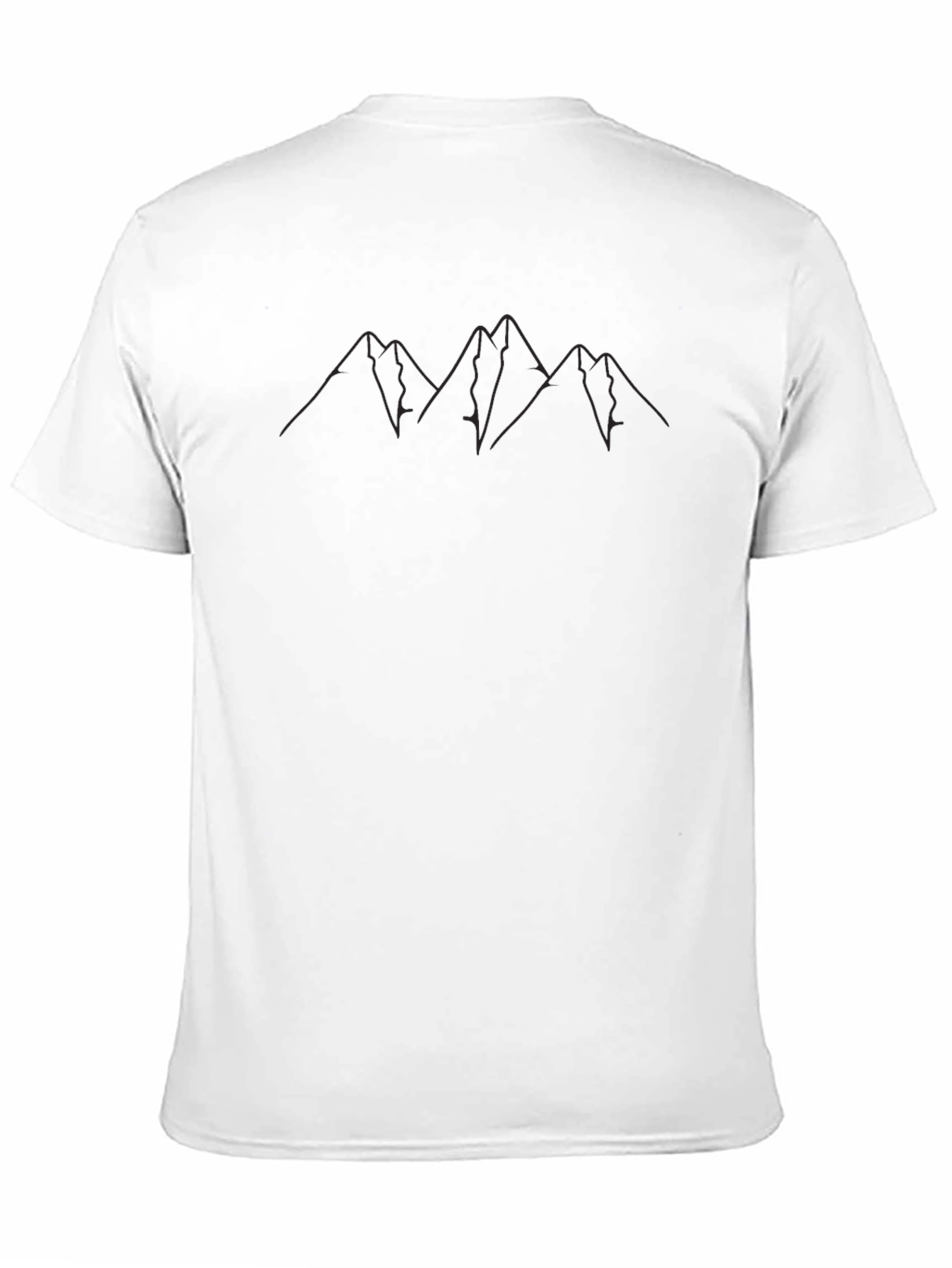 Black Minimalist Mountain Line Art Black T-Shirt view 11