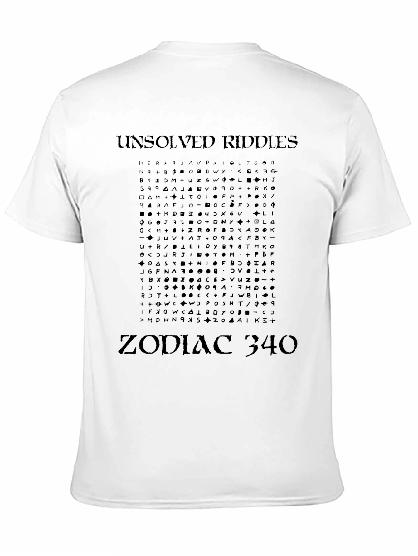 Black Unsolved Riddles Zodiac 340 Graphic T-Shirt view 11