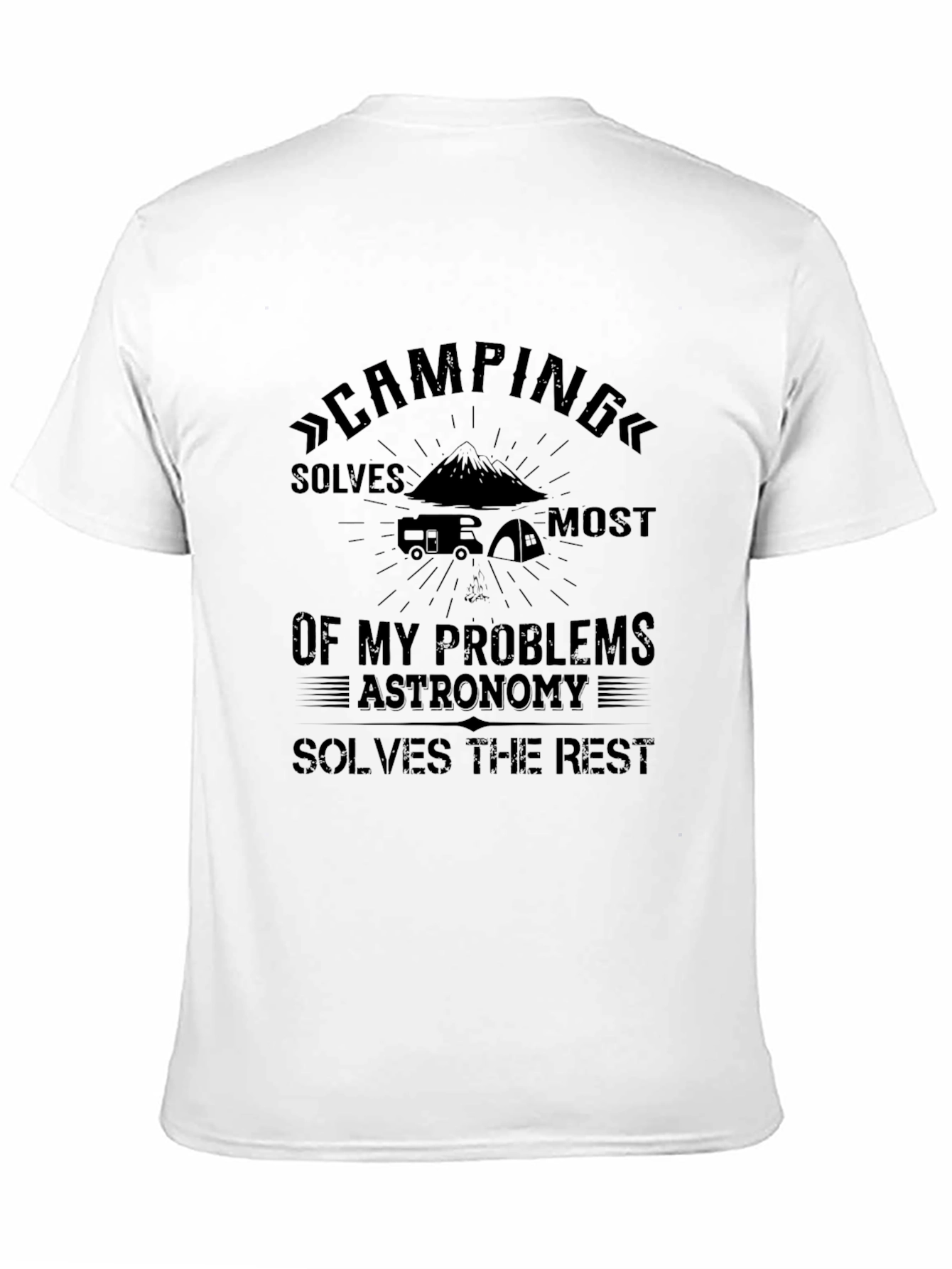 Black Camping & Astronomy Graphic Tee - Humor T-Shirt view 11
