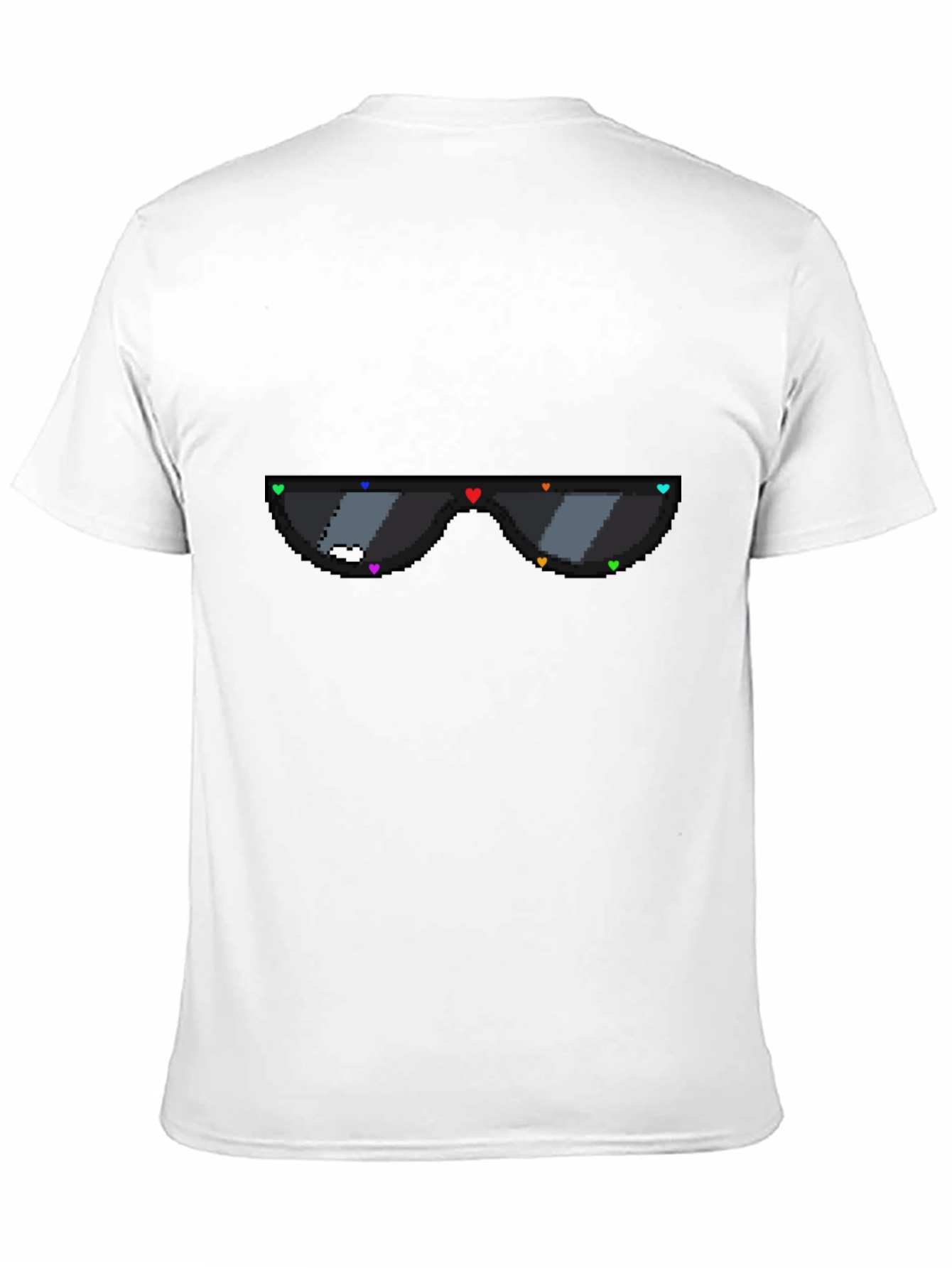 Black Pixel Heart Sunglasses Graphic Tee - Black view 11