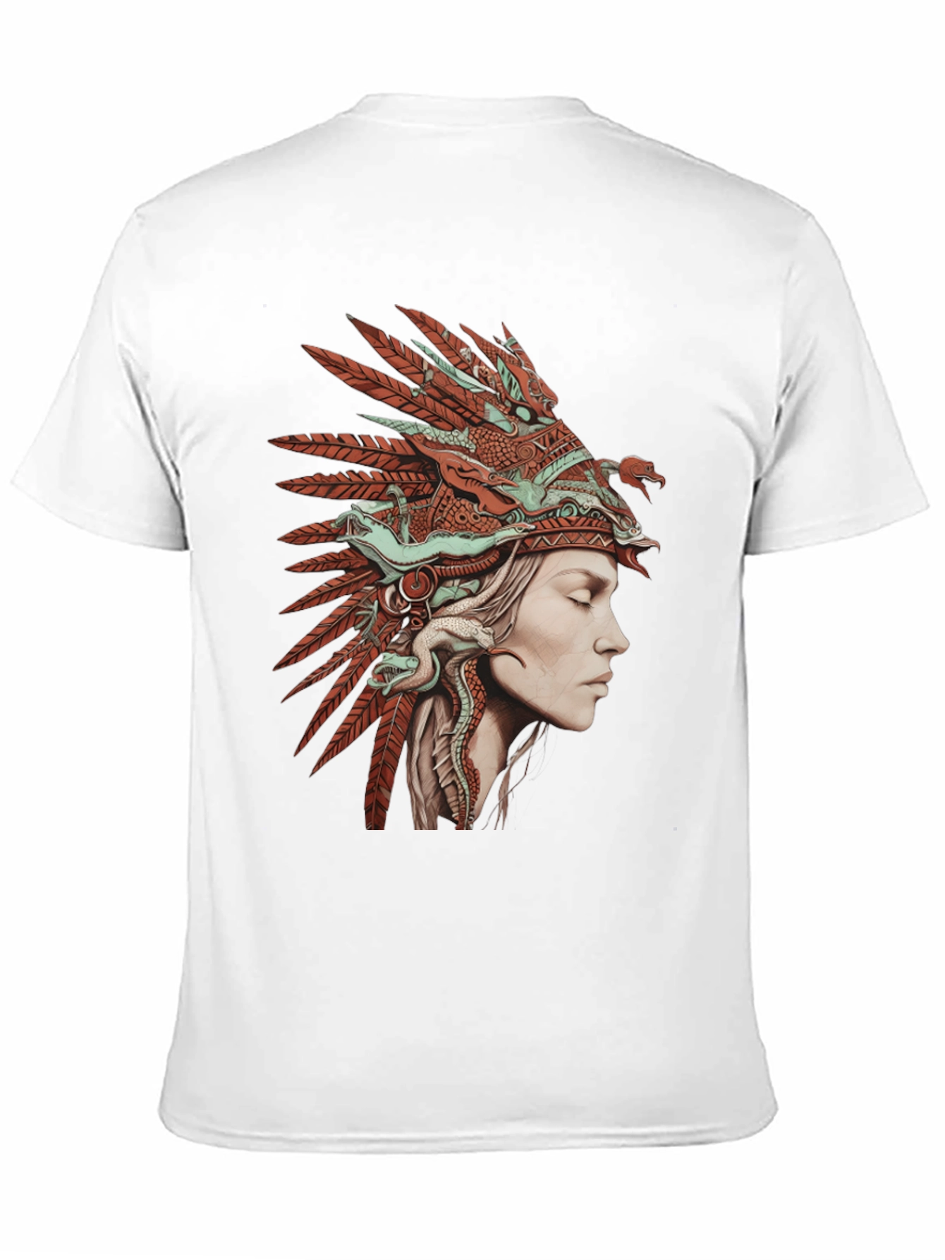 Black Native American Headdress Graphic T-Shirt view 11