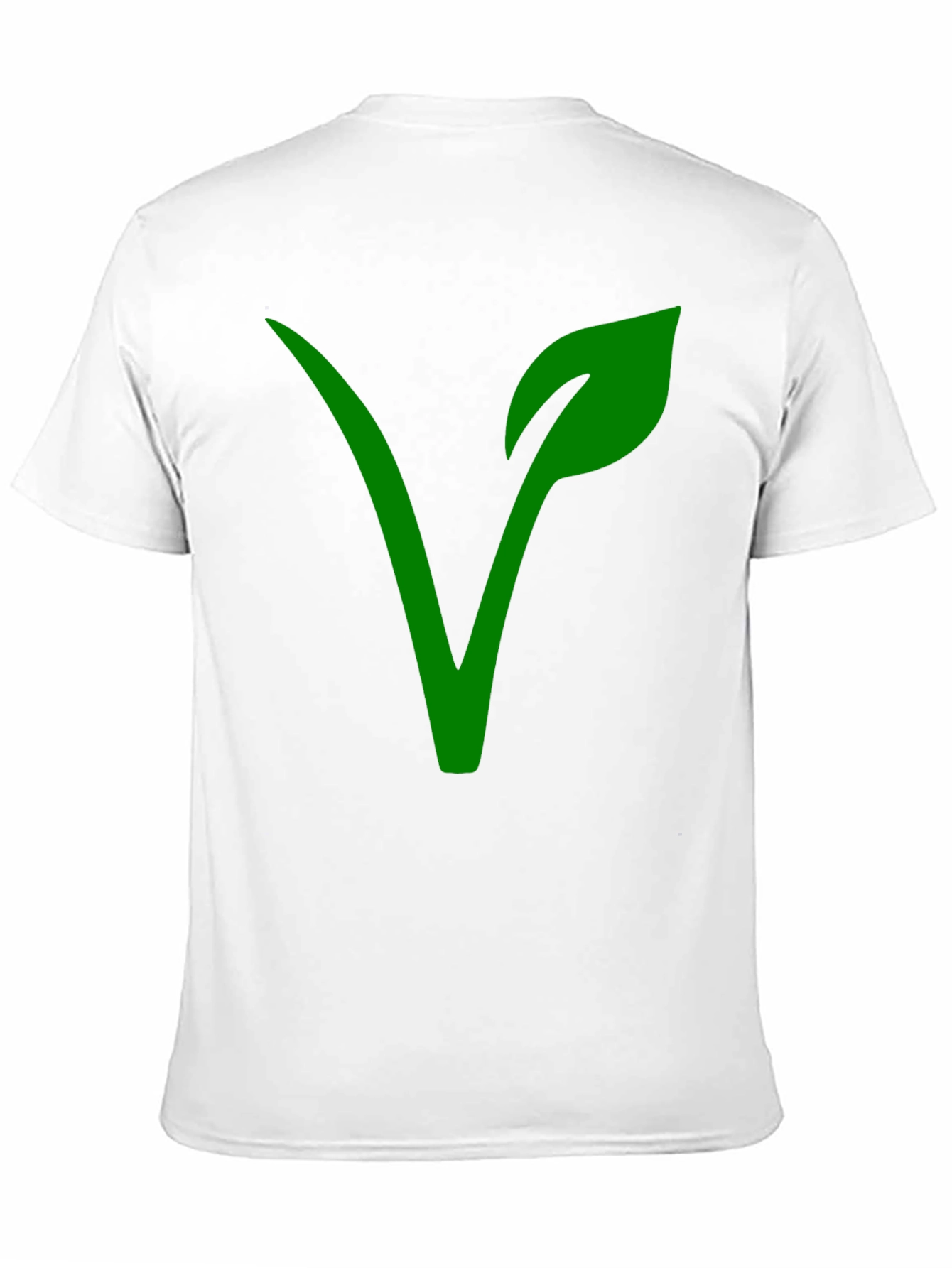 Black Vegan Symbol T-Shirt - Green on Black view 11