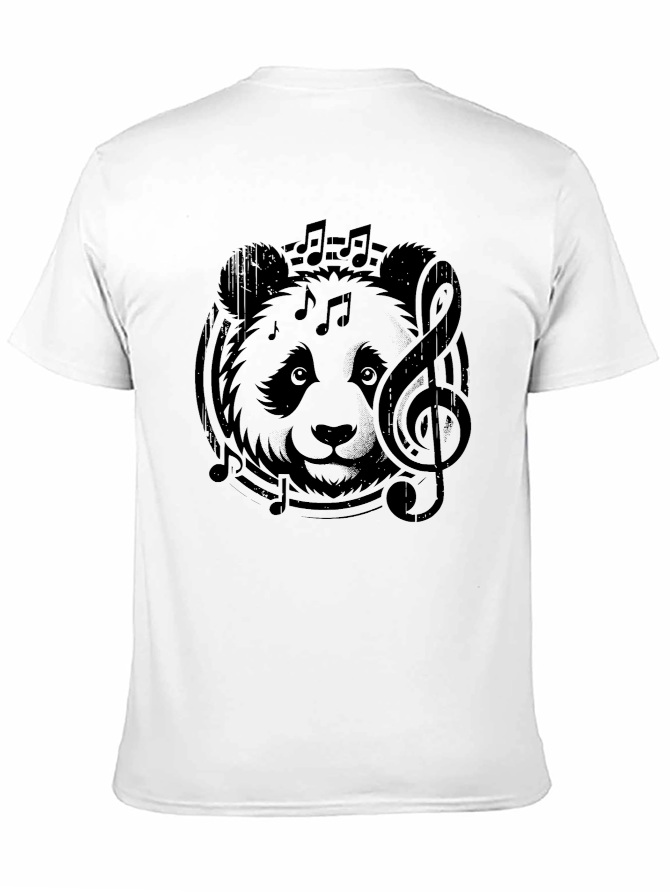 Black Musical Panda Graphic Tee - Cool Black Cotton T-Shirt view 11