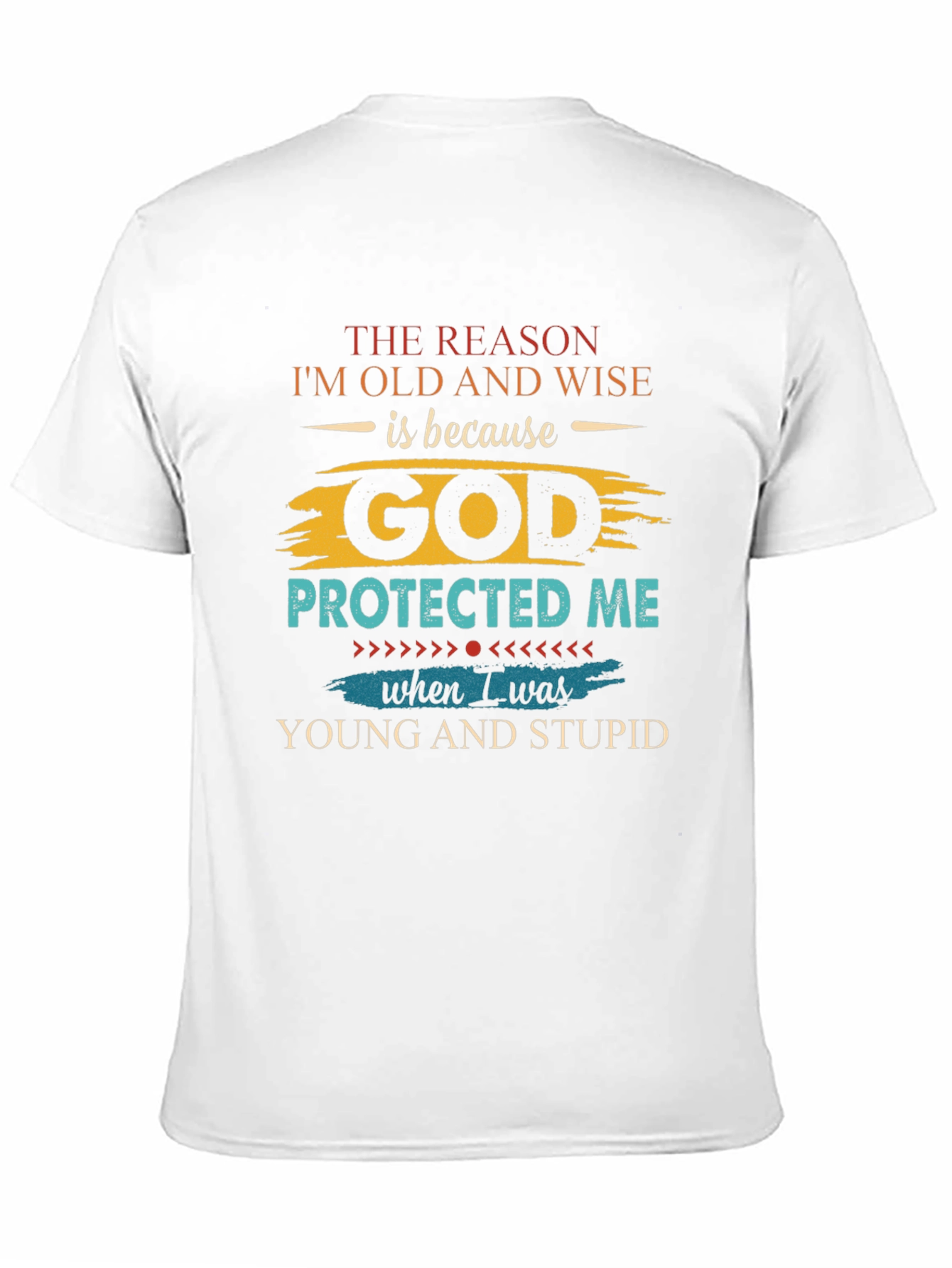 Black Old and Wise God Protected Me Black T-Shirt view 11