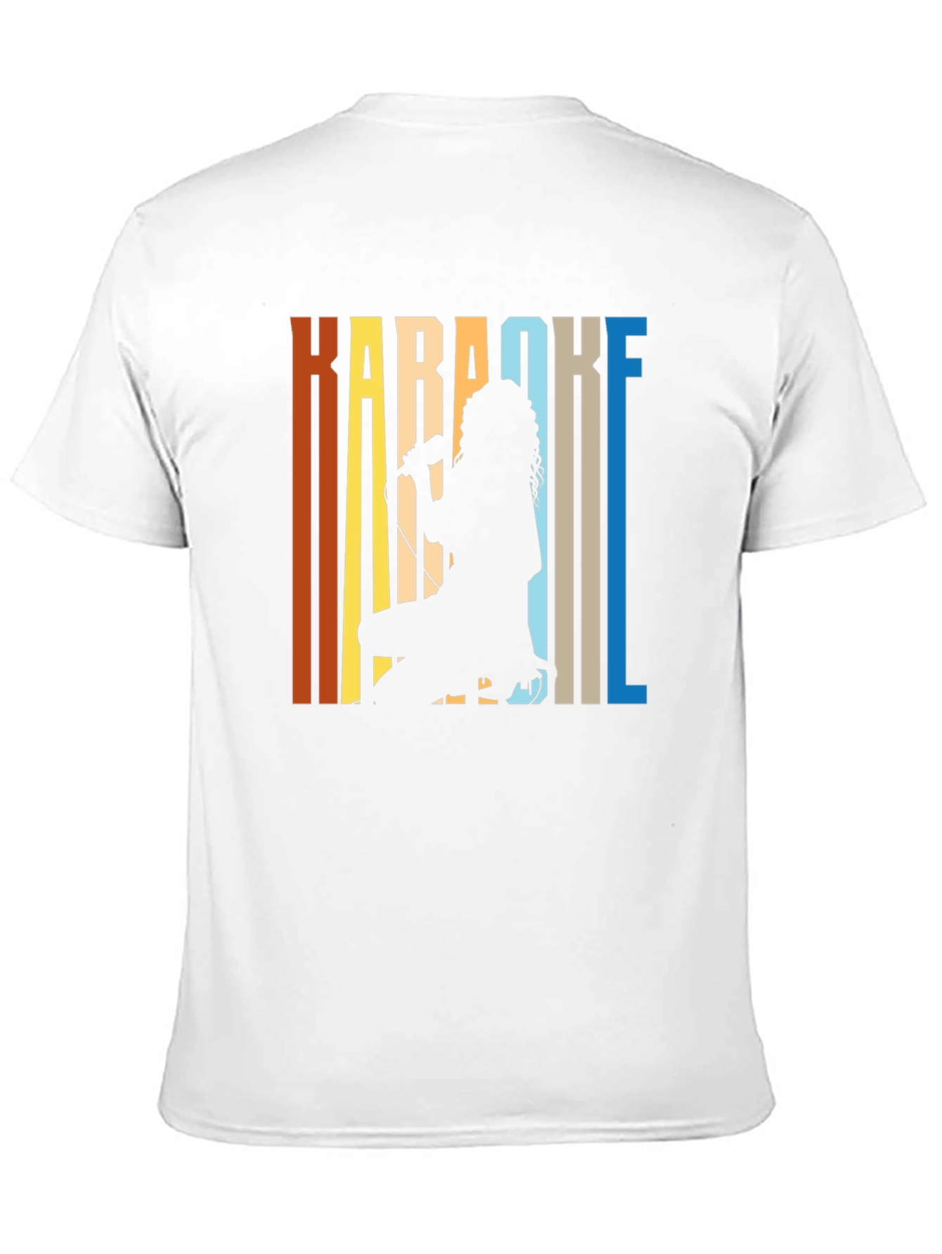 Black Karaoke Singer Silhouette Graphic Tee - Retro Style view 11