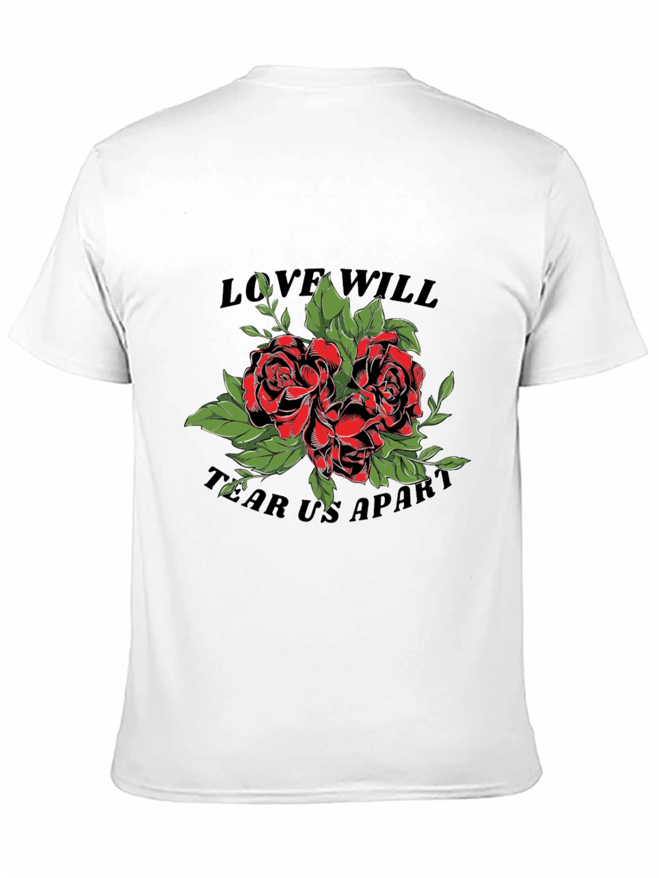 Black Love Will Tear Us Apart Rose Graphic T-Shirt view 11