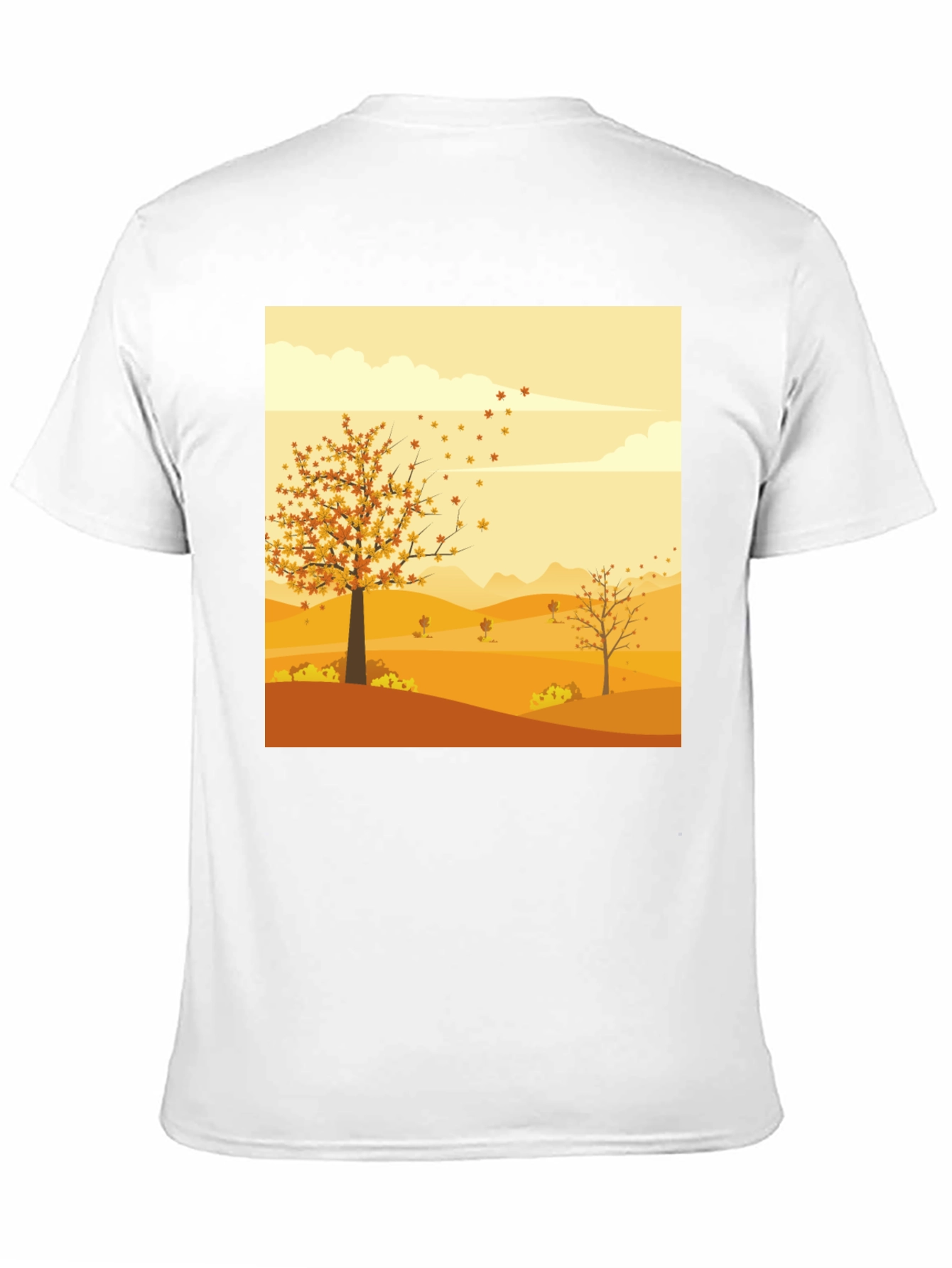 Black Autumn Scene Graphic Tee - Unisex Black T-Shirt view 11