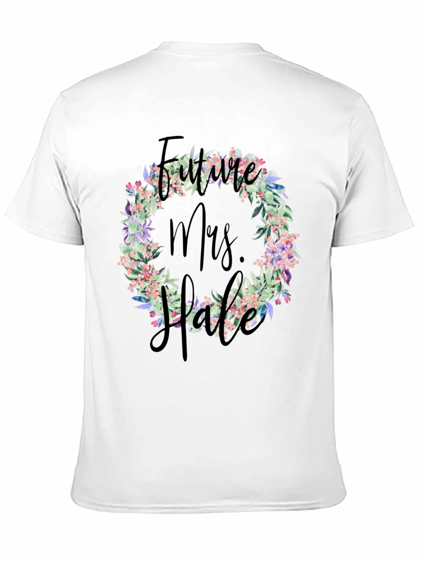 Black Future Mrs. Floral Wreath T-Shirt view 11