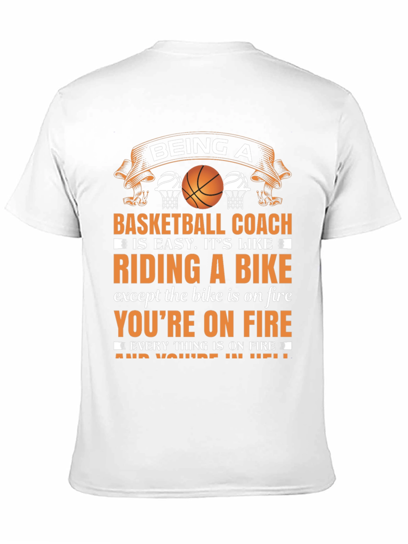 Black Basketball Coach On Fire T-Shirt view 11