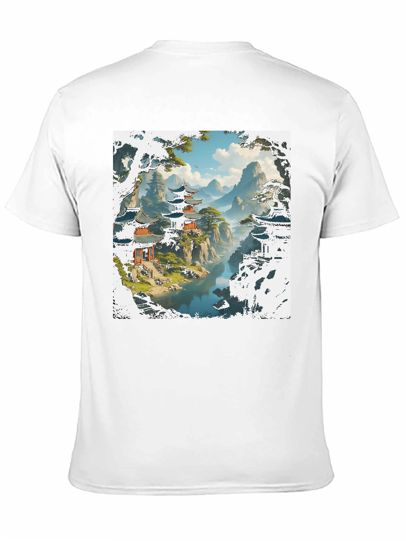 Black Asian Landscape Graphic Tee view 11