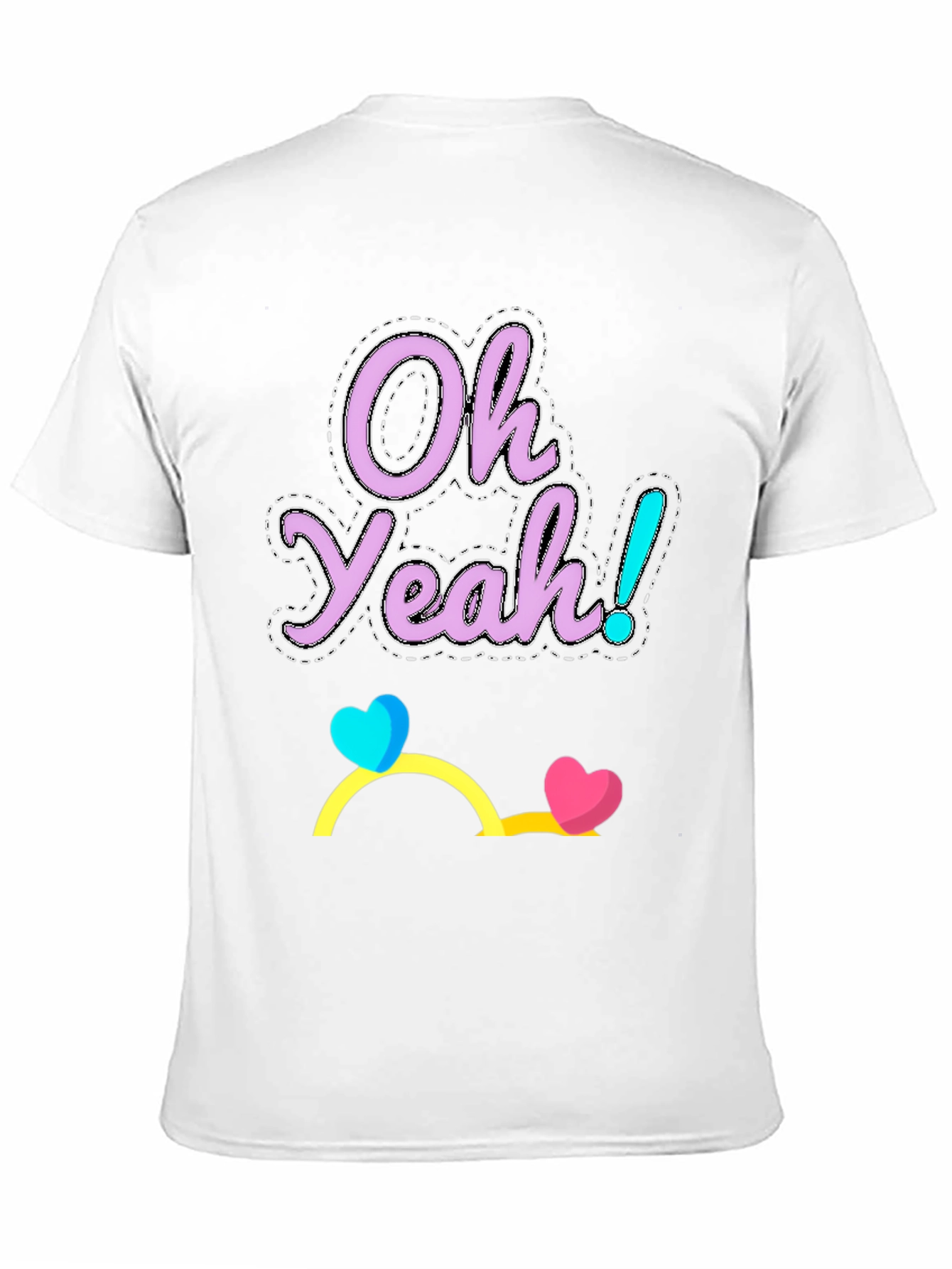 Black Oh Yeah! Graphic Tee - Casual Cotton Blend T-Shirt view 11