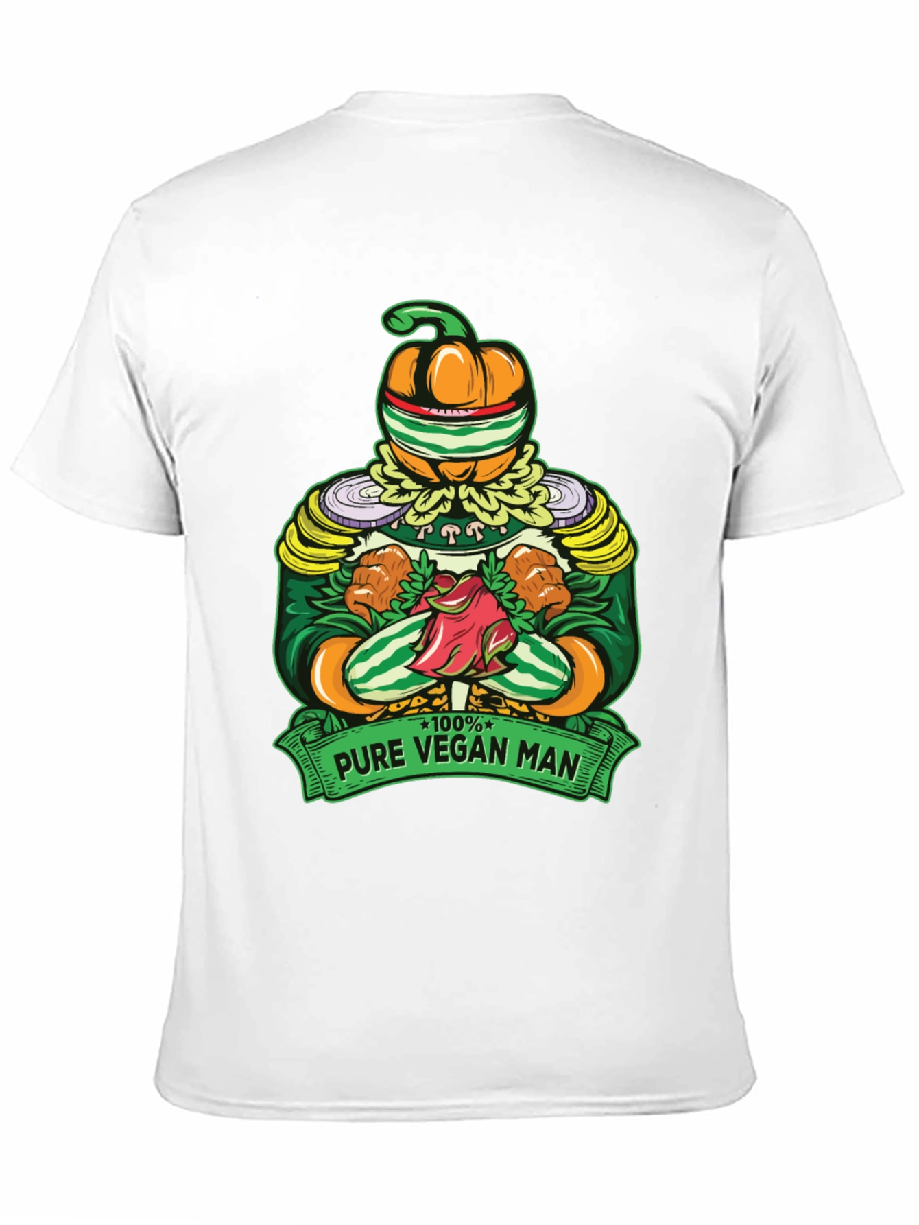 Black Pure Vegan Man T-Shirt - Quirky Graphic Tee view 11