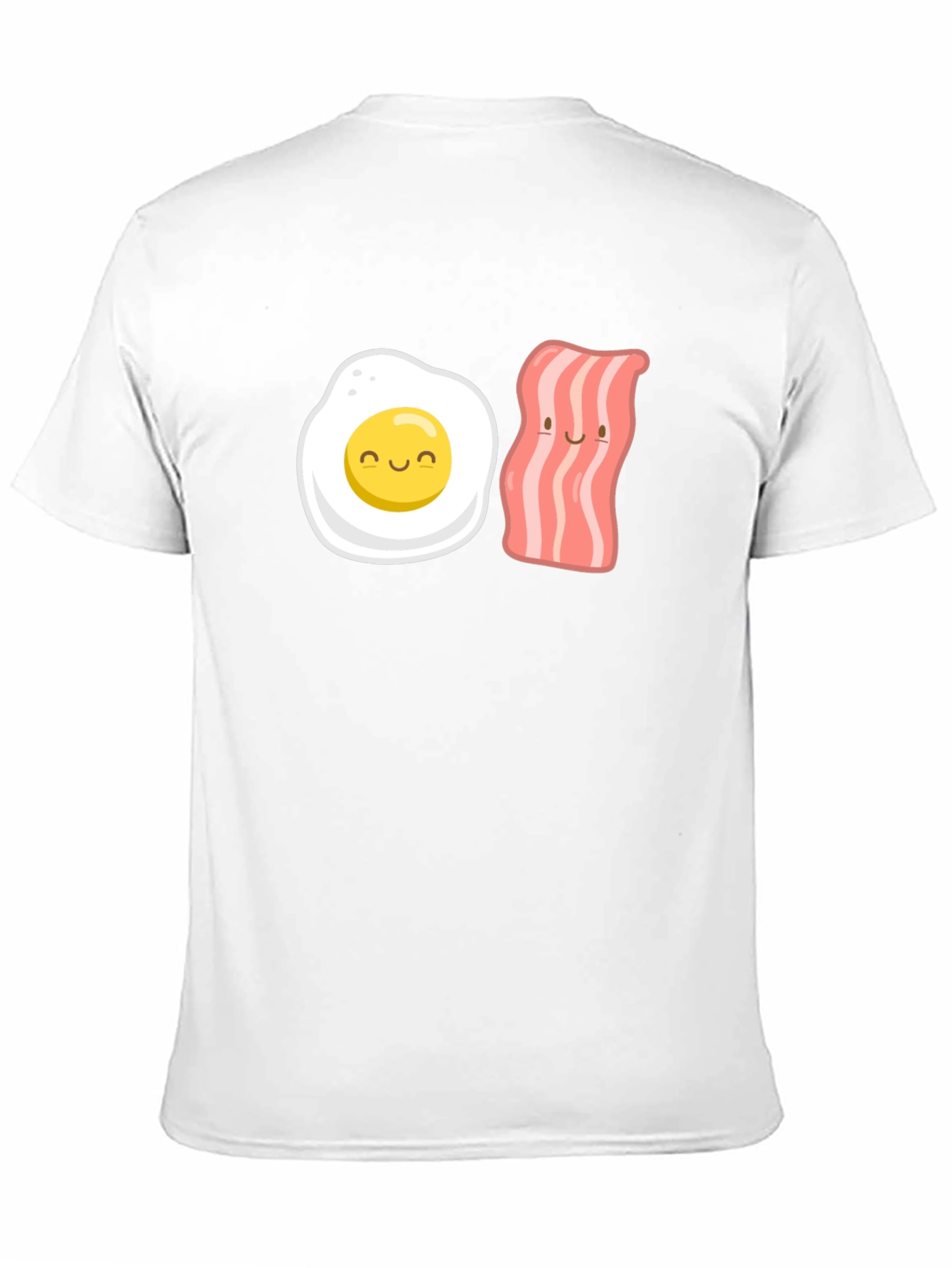 Black Funny Egg & Bacon Cartoon Graphic Tee - Black view 11
