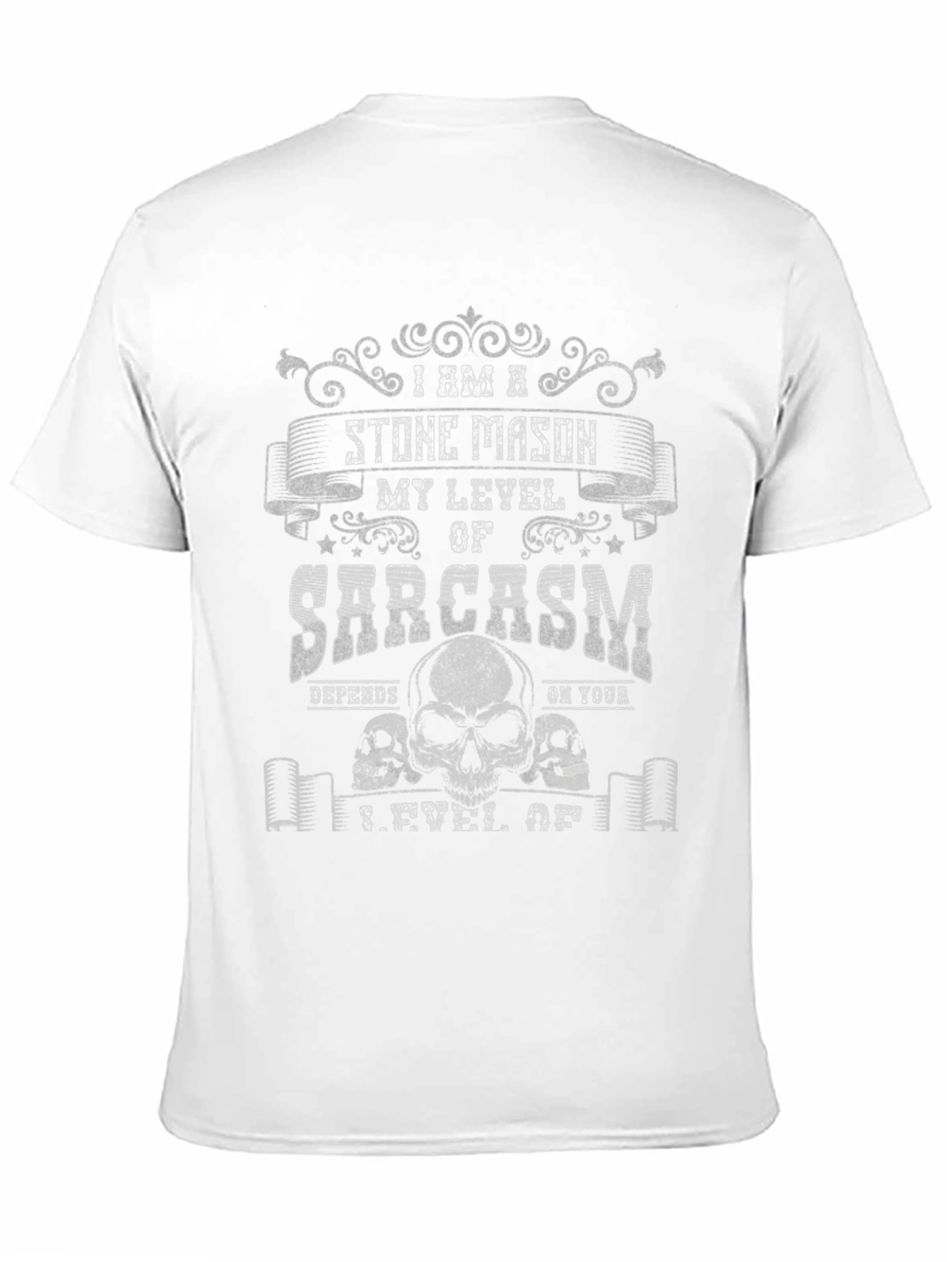 Black Stone Mason Sarcasm T-Shirt Funny Skull Design view 11