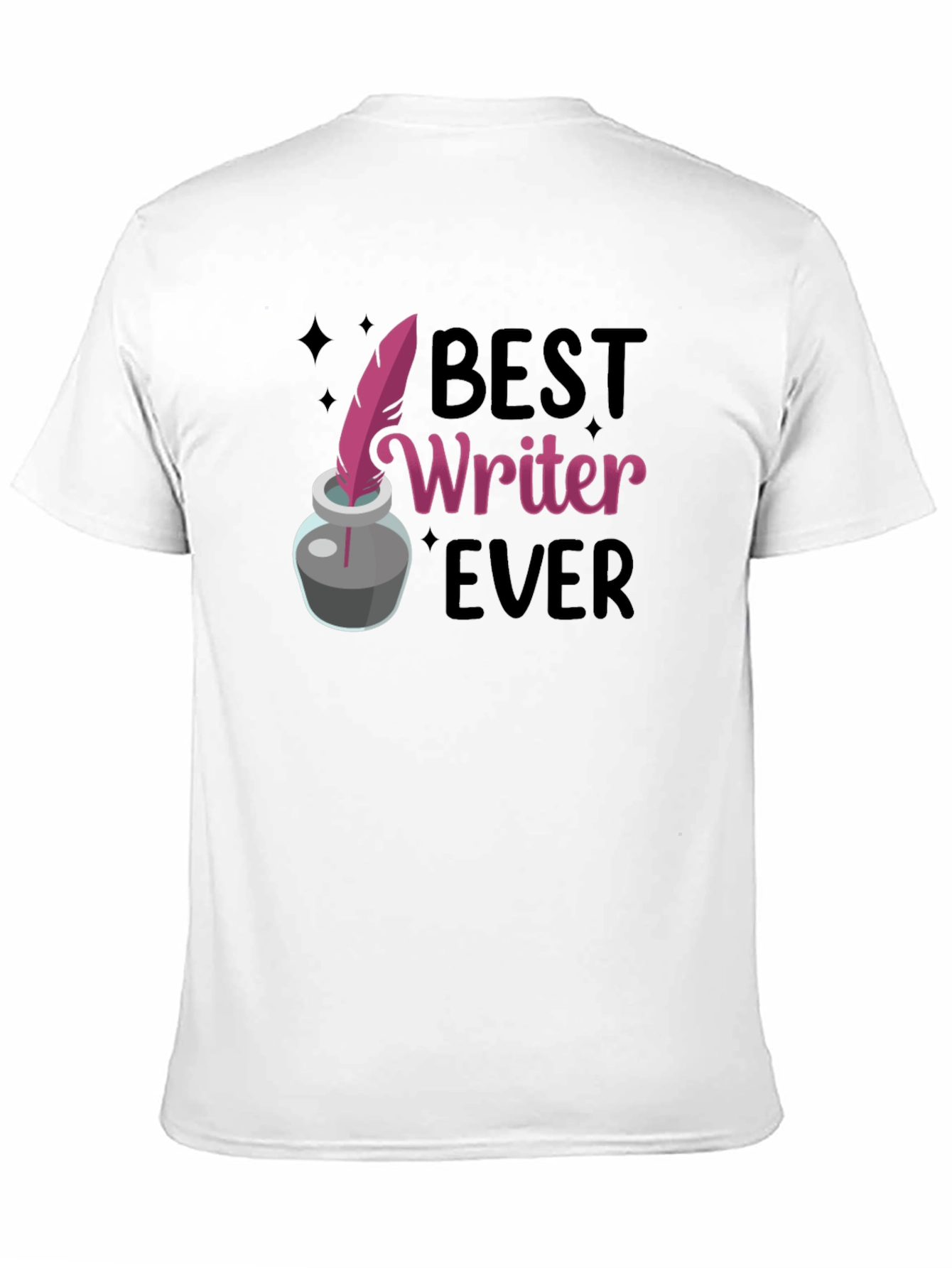 Black Best Writer Ever T-Shirt - Ink Quill Design view 11