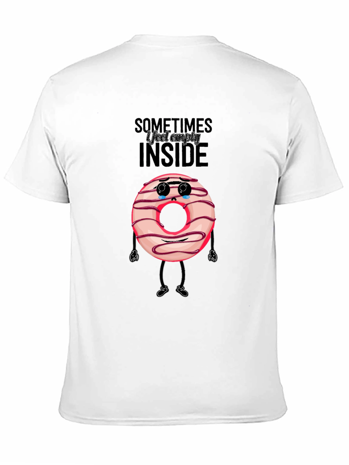 Black Sad Donut T-Shirt: Sometimes I Feel Empty Inside view 11