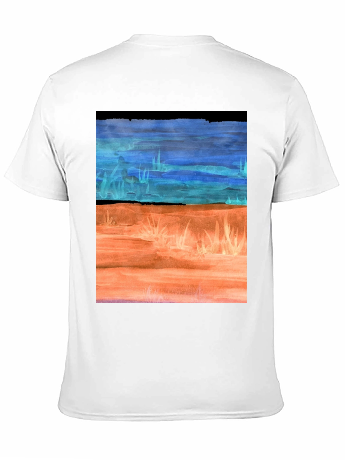 Black Watercolor Landscape T-Shirt - Artsy Graphic Tee view 11