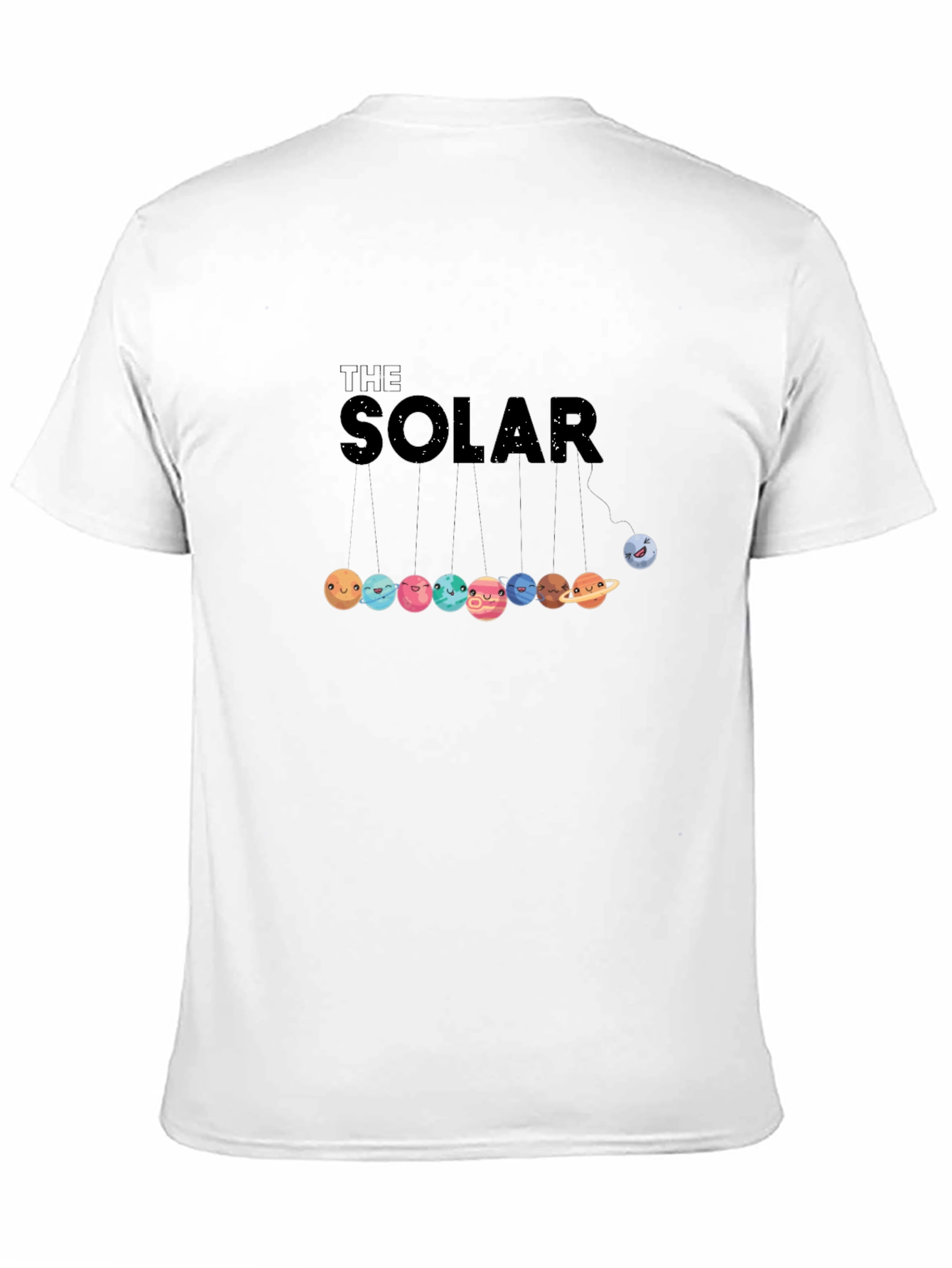 Black Solar System Planets Graphic Black T-Shirt view 11
