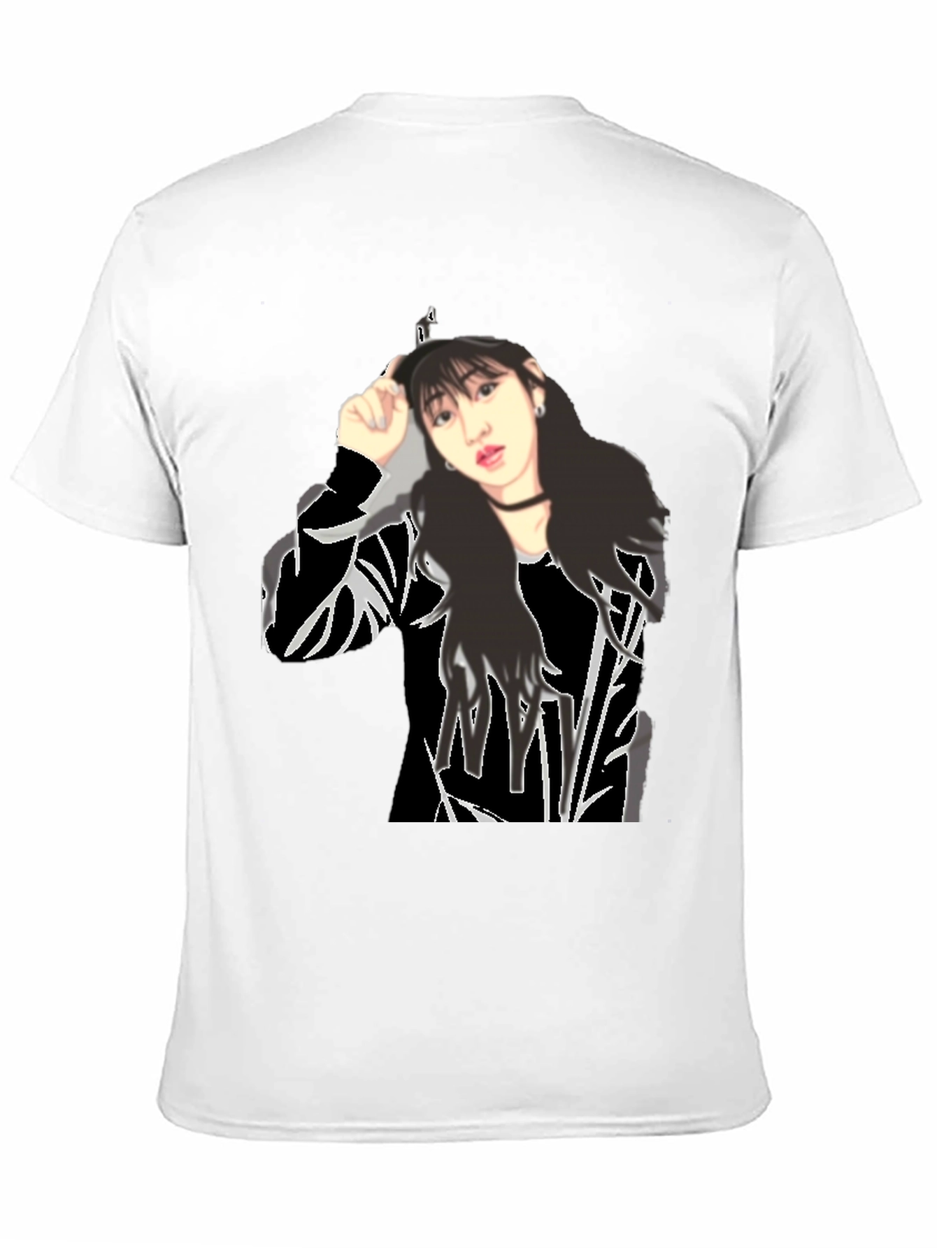 Black Black T-Shirt with Girl Graphic view 11