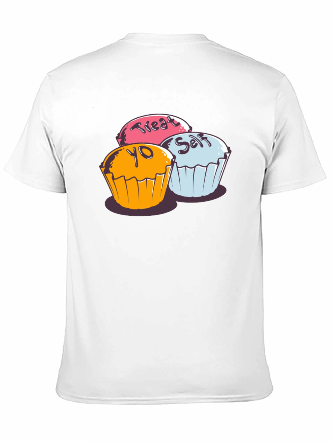 Black Treat Yo Self Cupcake Graphic T-Shirt - Soft Cotton view 11
