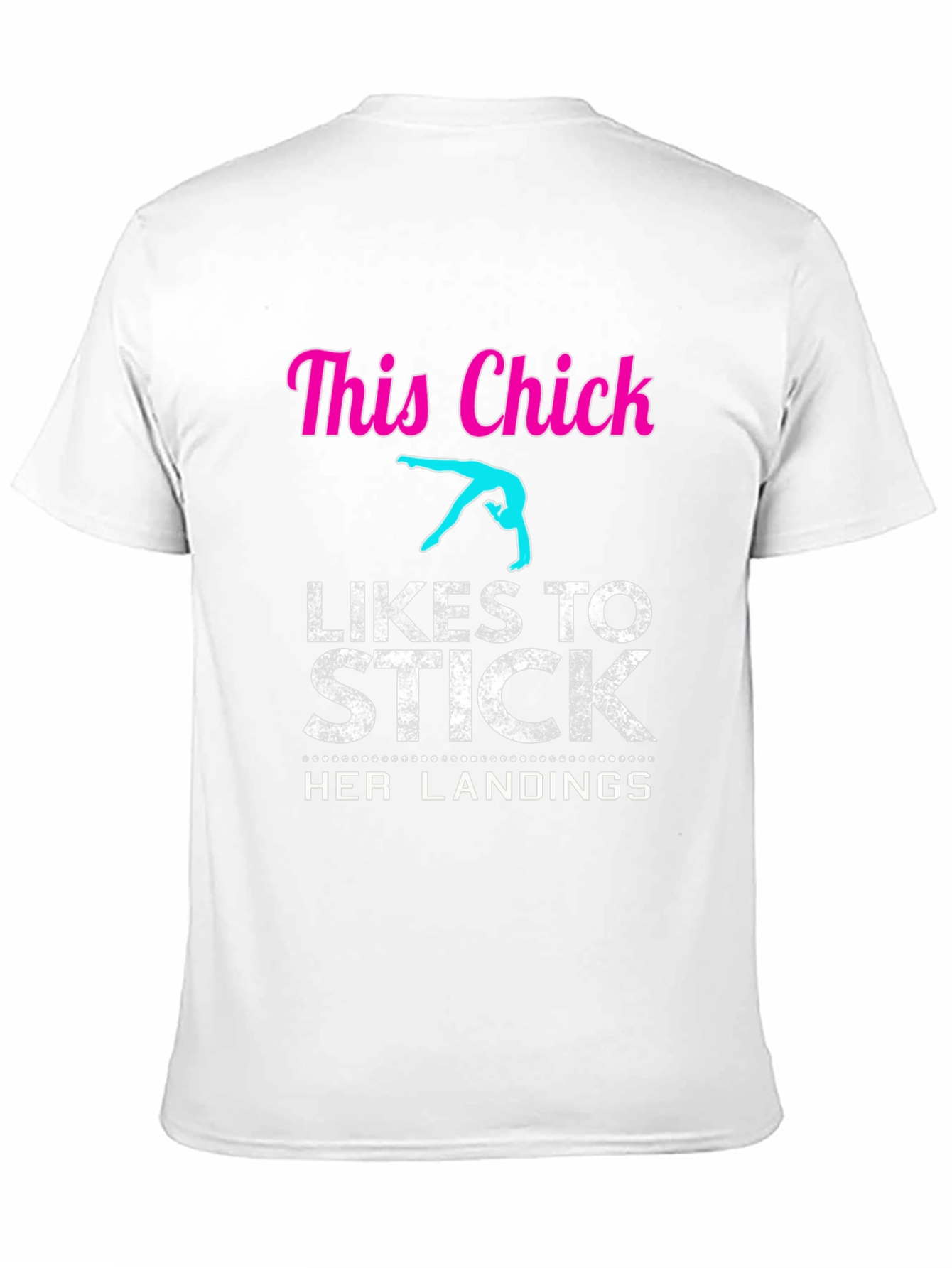 Black Gymnastics T-Shirt - This Chick Likes to Stick Landings view 11