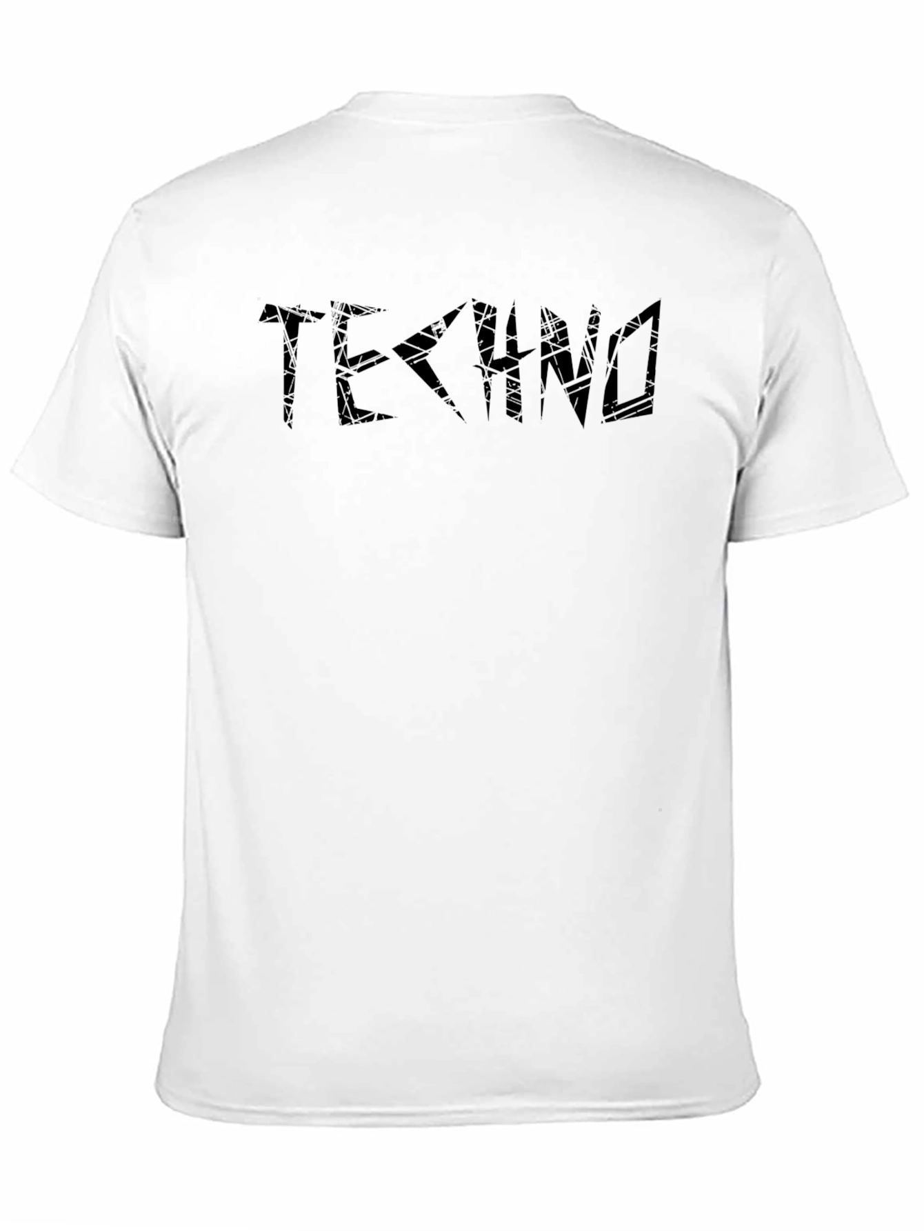 Black Techno Graphic Print Black T-Shirt view 11