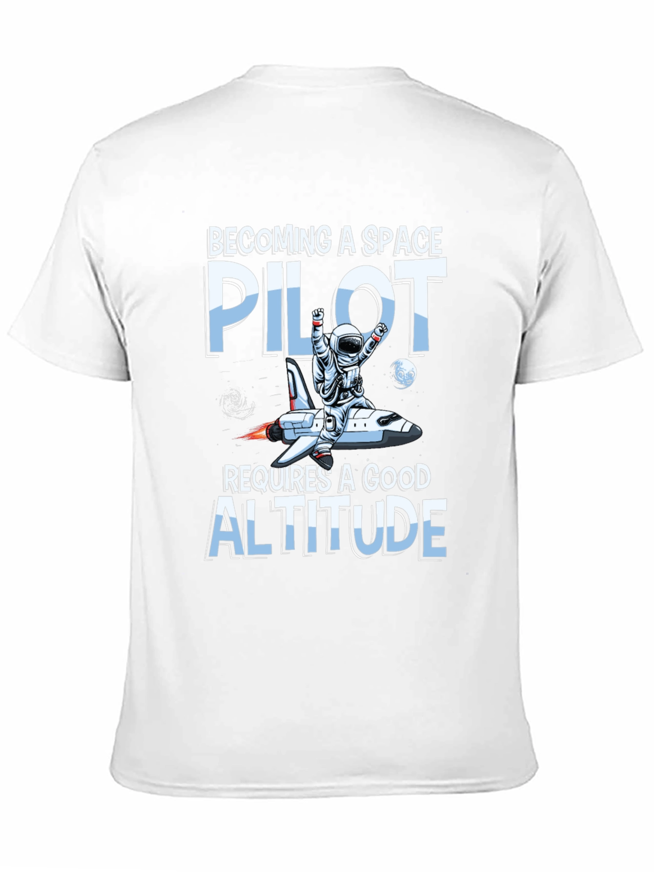 Black Space Pilot Altitude Graphic T-Shirt view 11
