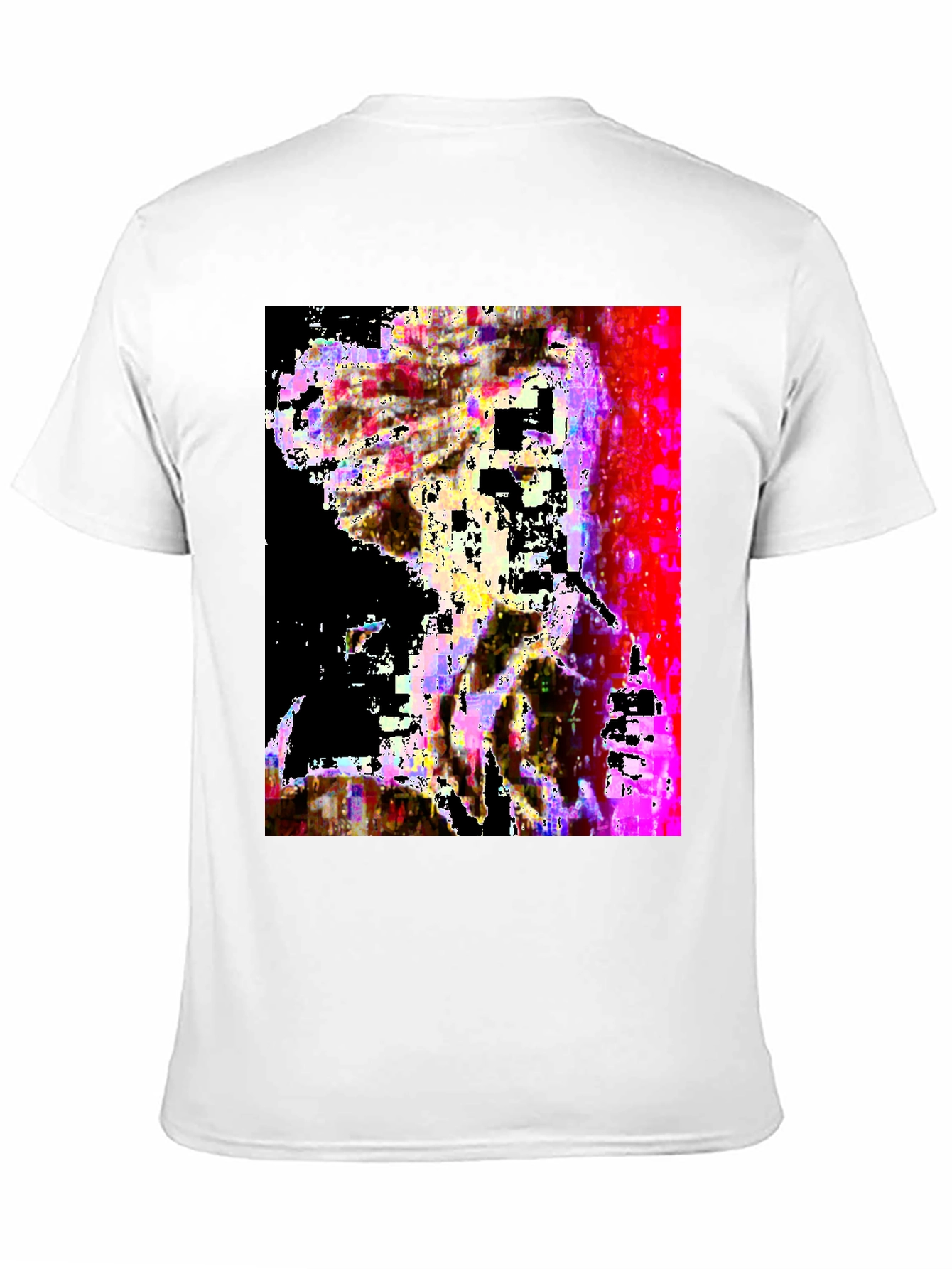 Black Abstract Glitch Art Black T-Shirt view 11