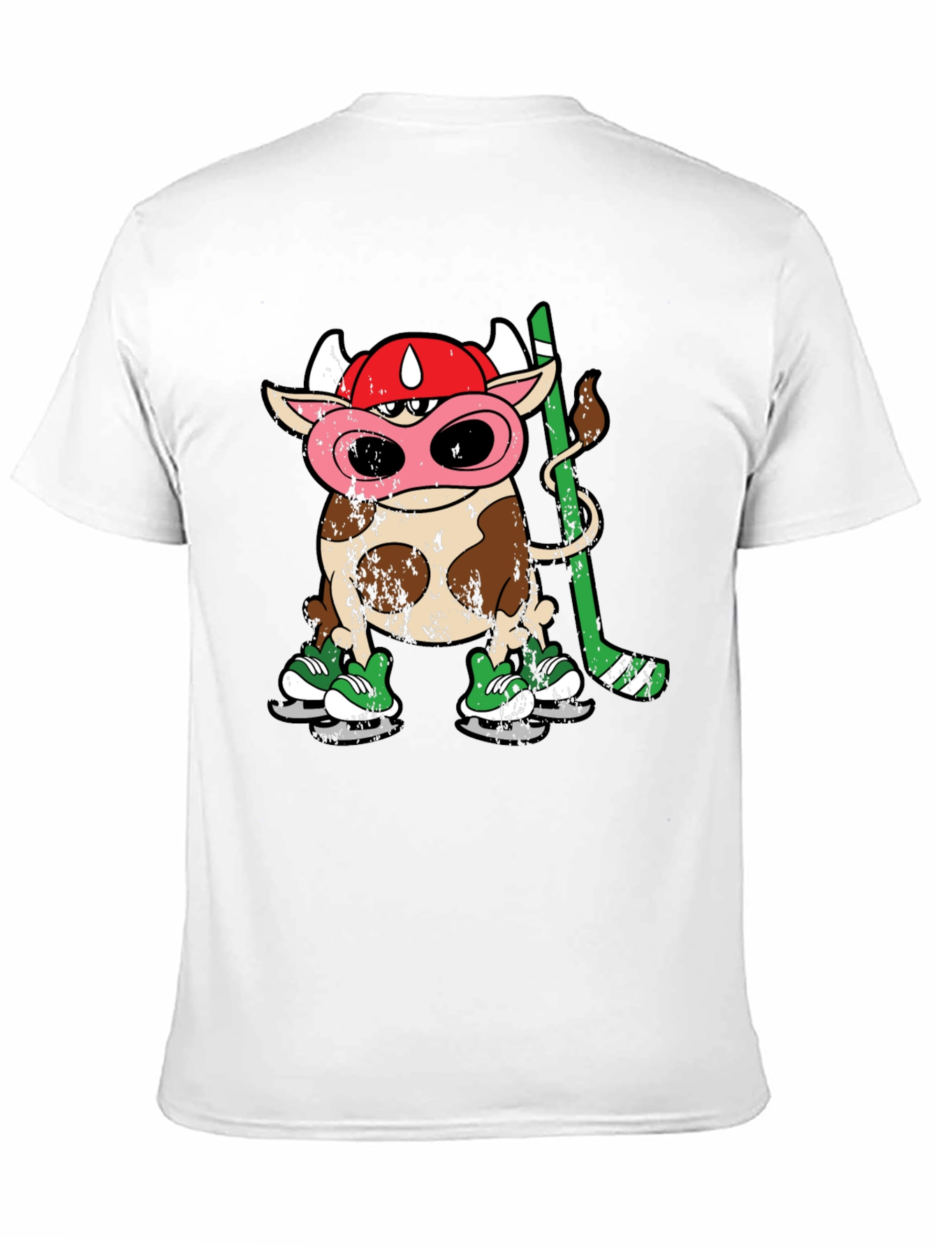 Black Cow Hockey Player T-Shirt view 11