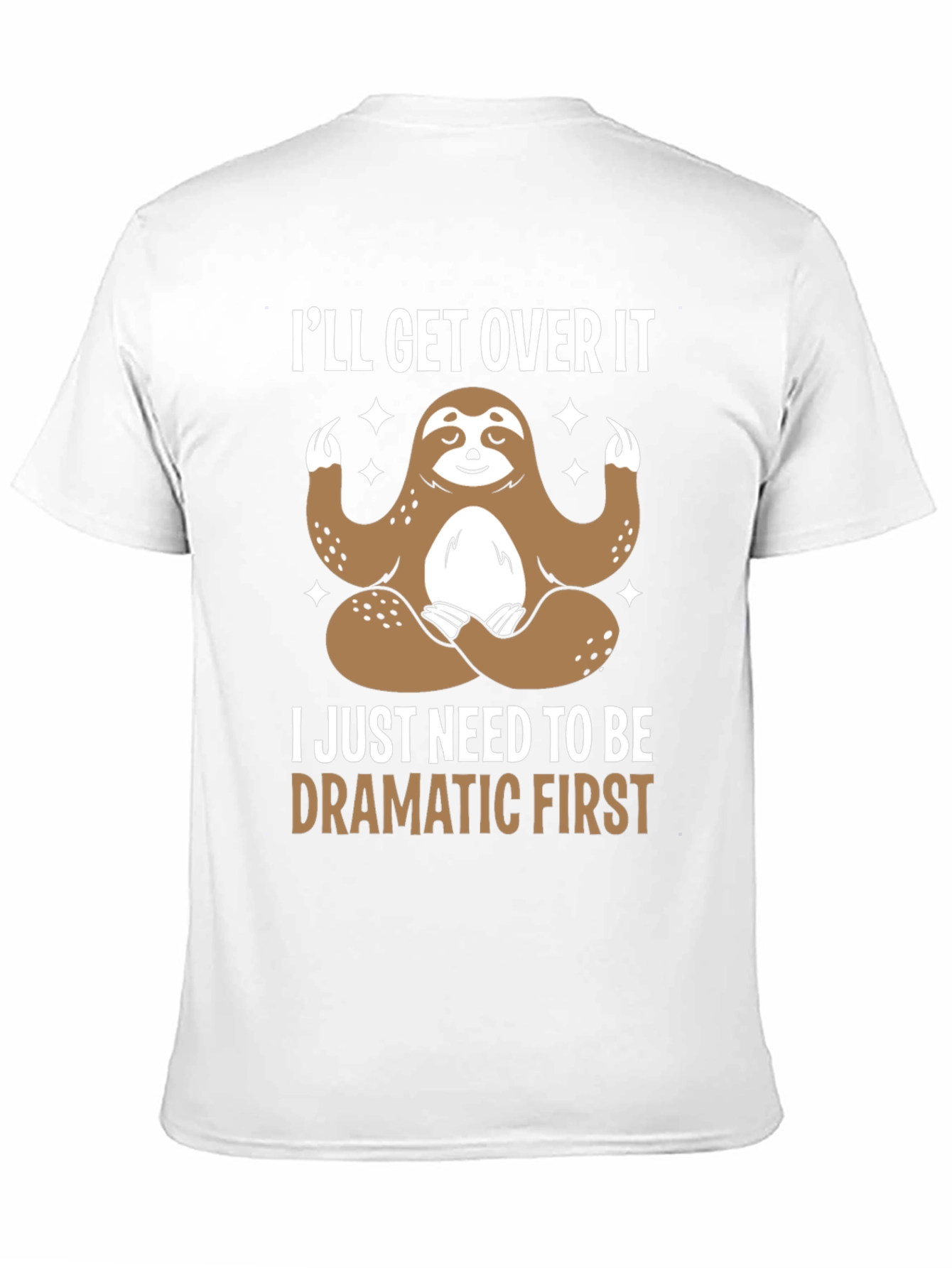 Black Funny Sloth Dramatic T-Shirt view 11
