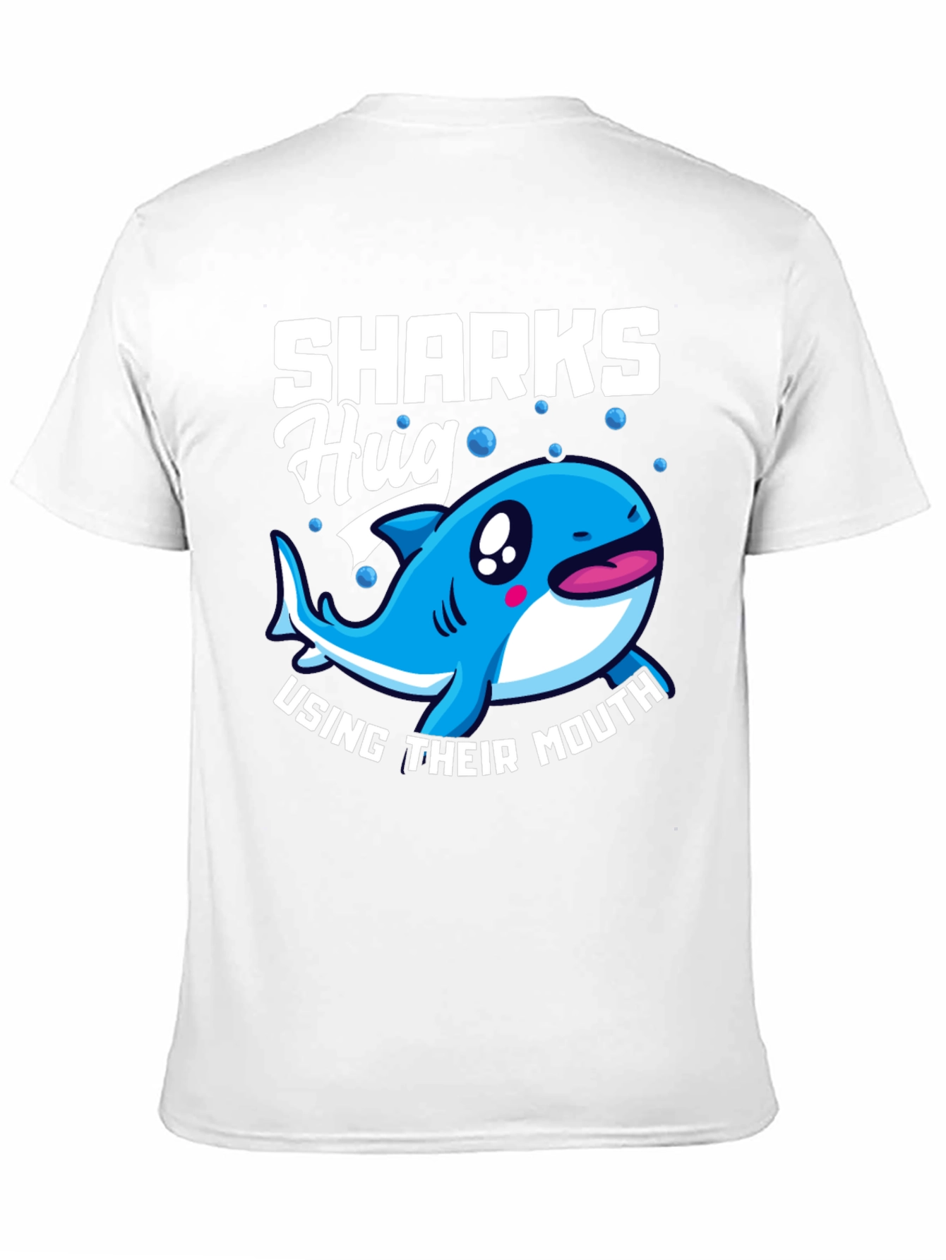 Black Sharks Hug with Their Mouth T-Shirt, Funny Animal Tee view 11