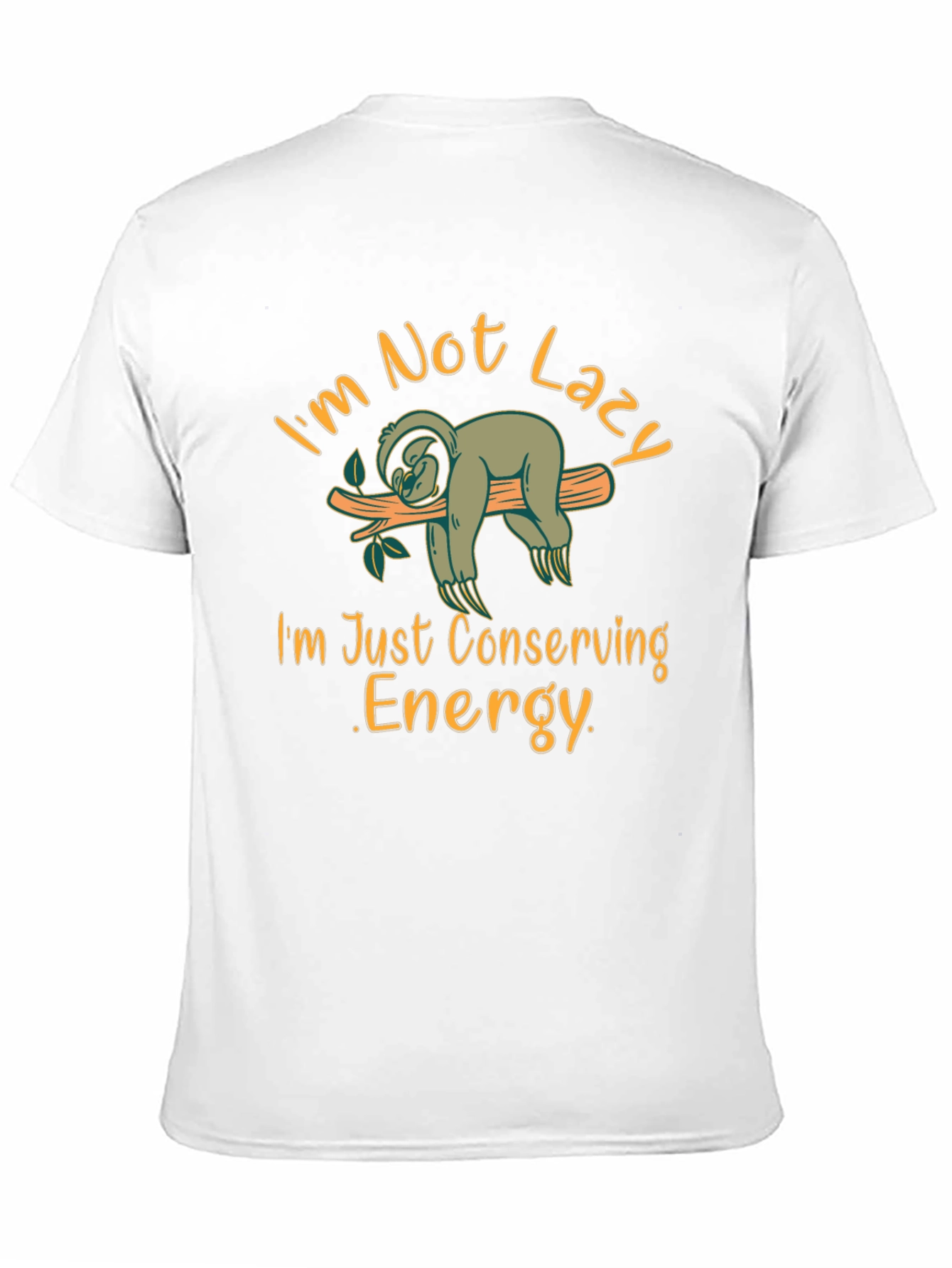 Funny Sloth Conserving Energy Black T-Shirt - 11