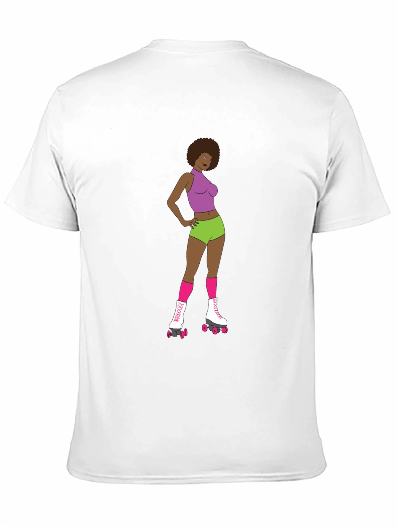 Black Retro Roller Girl T-Shirt view 11